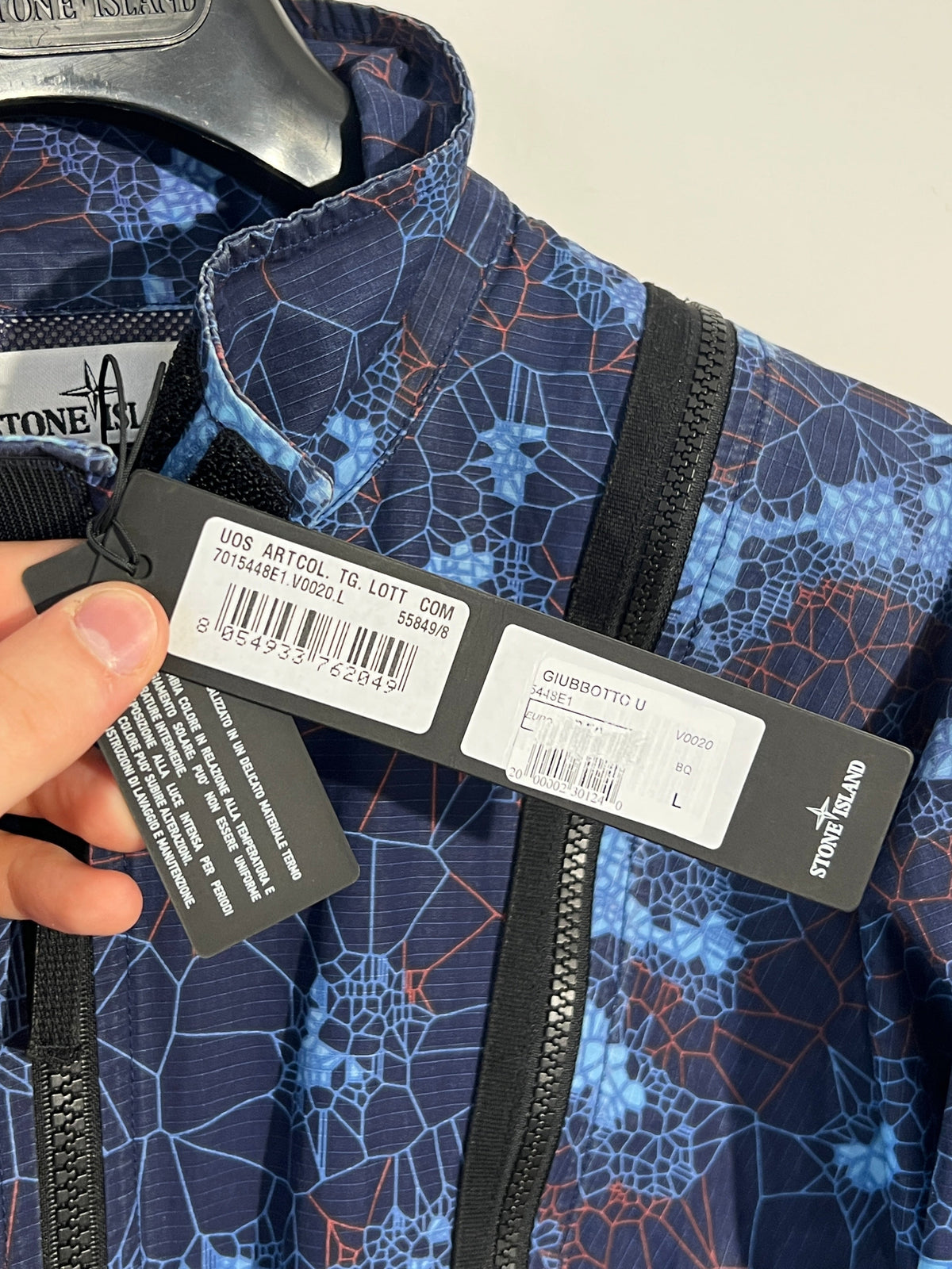 Giacca blu Stone Island Printed Heat Reactive Thermosensitive Fabric (nuova con cartellino) - Taglia L