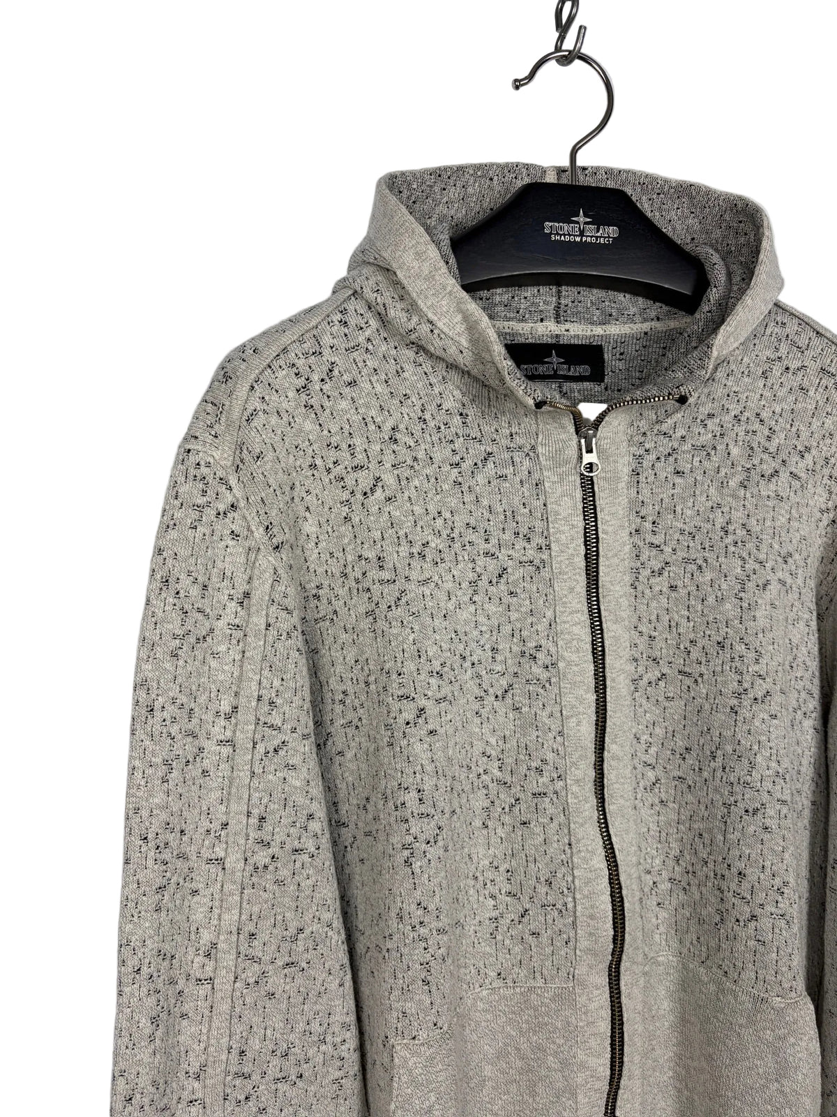 Felpa grigia con zip e cappuccio Stone Island Shadow Project - Taglia XL