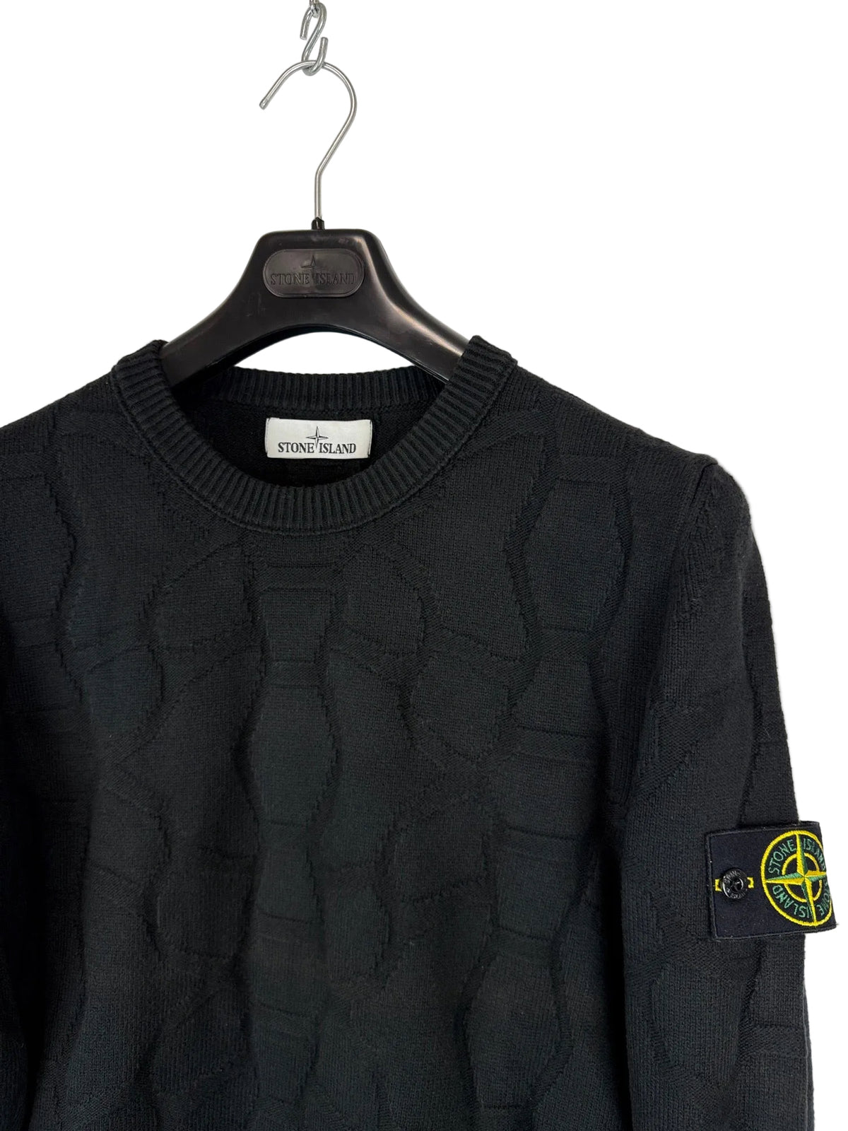 Maglione jacquard nero Stone Island - Taglia L