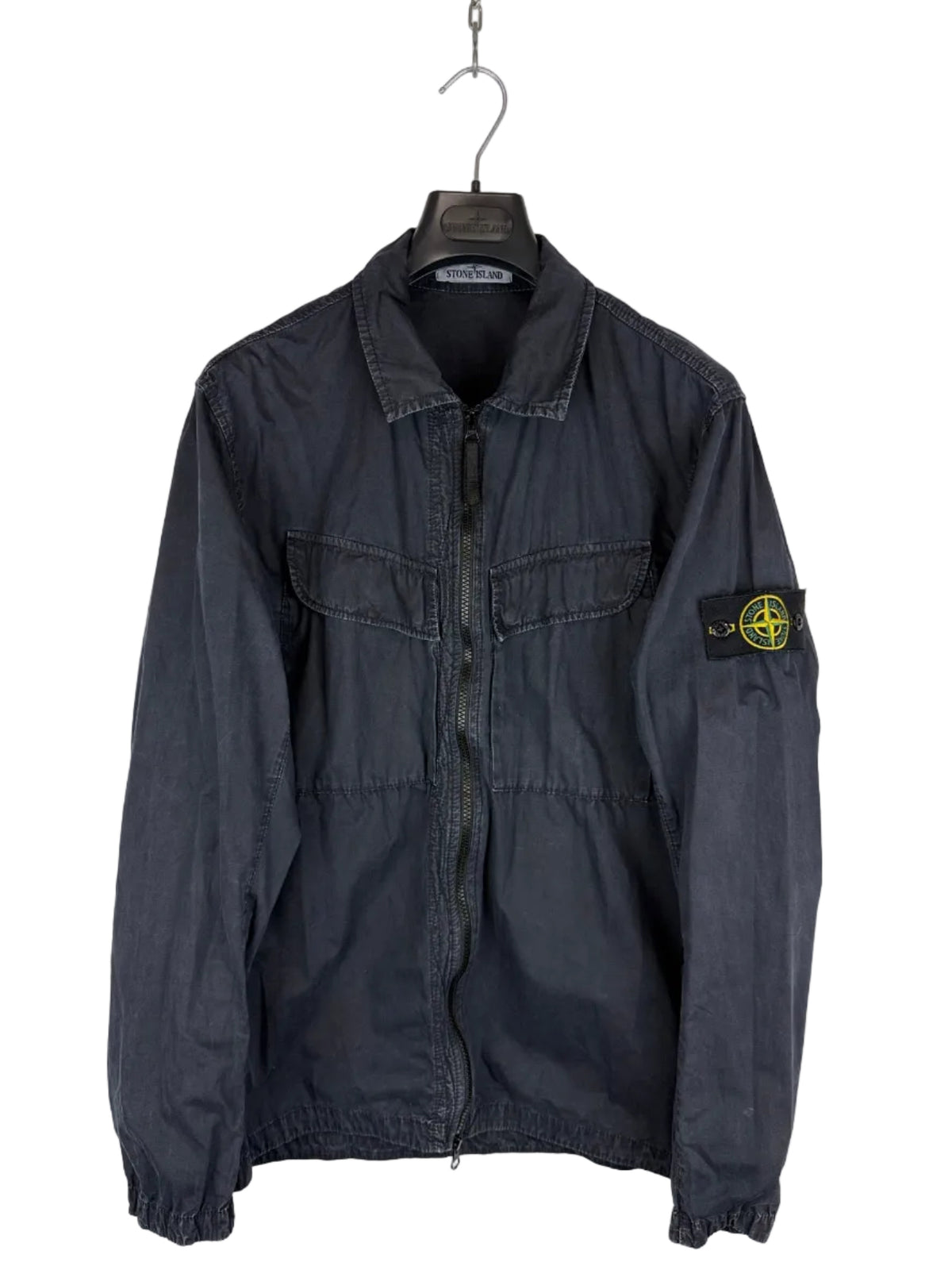 Overshirt blu navy con chiusura a zip Stone Island - Taglia L