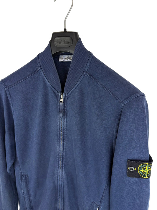 Felpa blu a collo alto con zip Stone Island - Taglia L