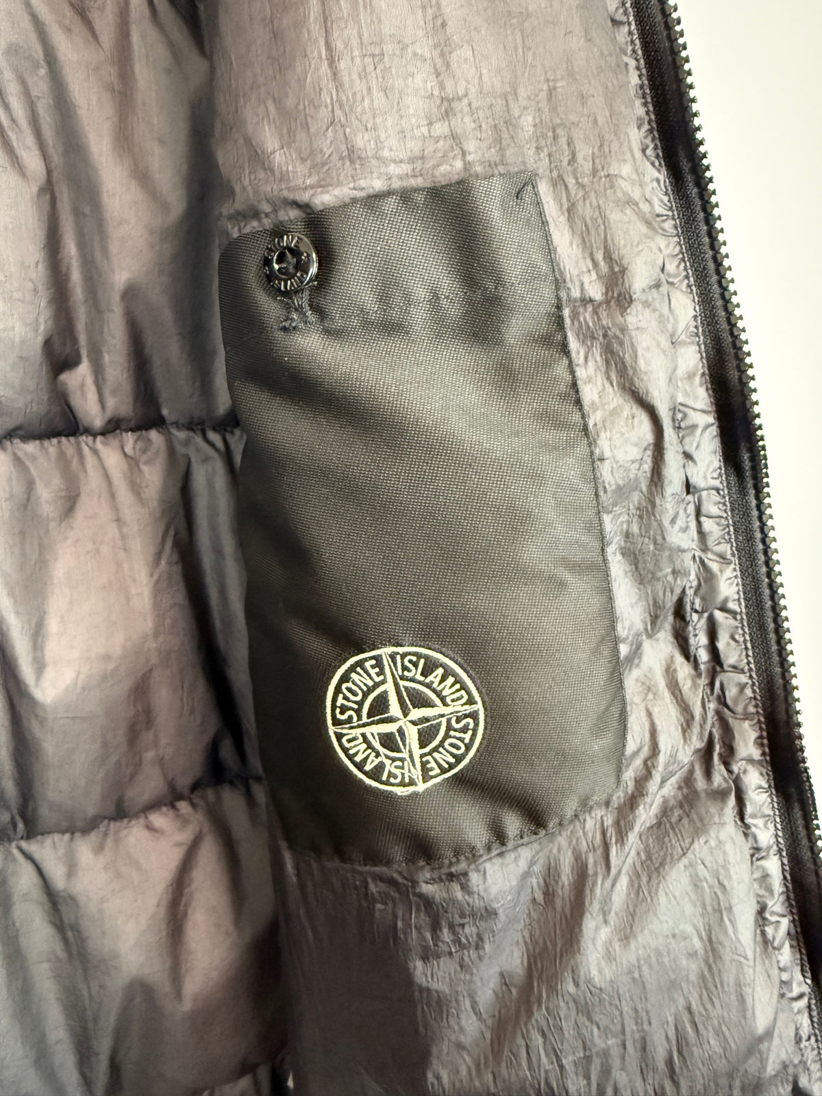 Giacca grigio scuro Garment Dyed Crinkle Reps NY Down Stone Island - Taglia M