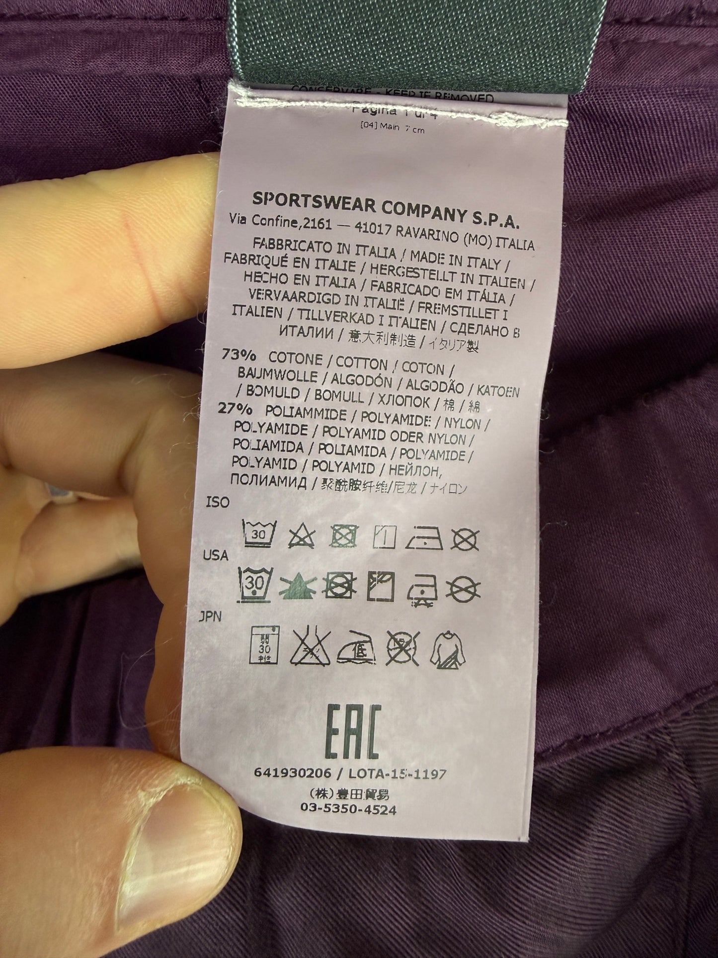 Pantaloni viola Shadow Project Stone Island (nuovi con cartellino) - Taglia W32