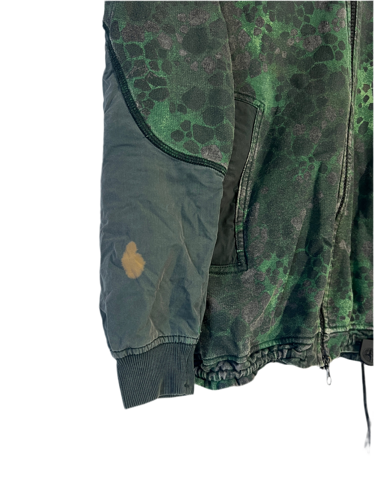 Felpa verde con zip e cappuccio Alligator Camo Stone Island - Taglia M