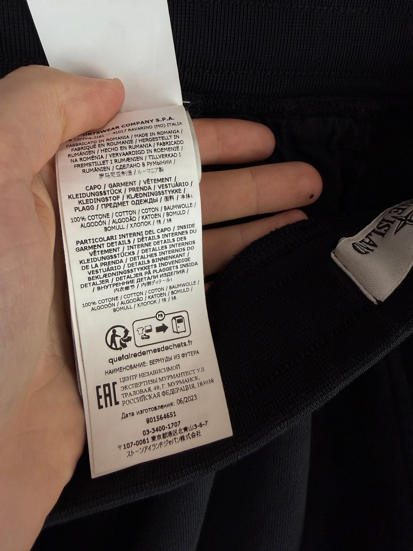 Pantaloncini di tuta neri Stone Island - Taglia S