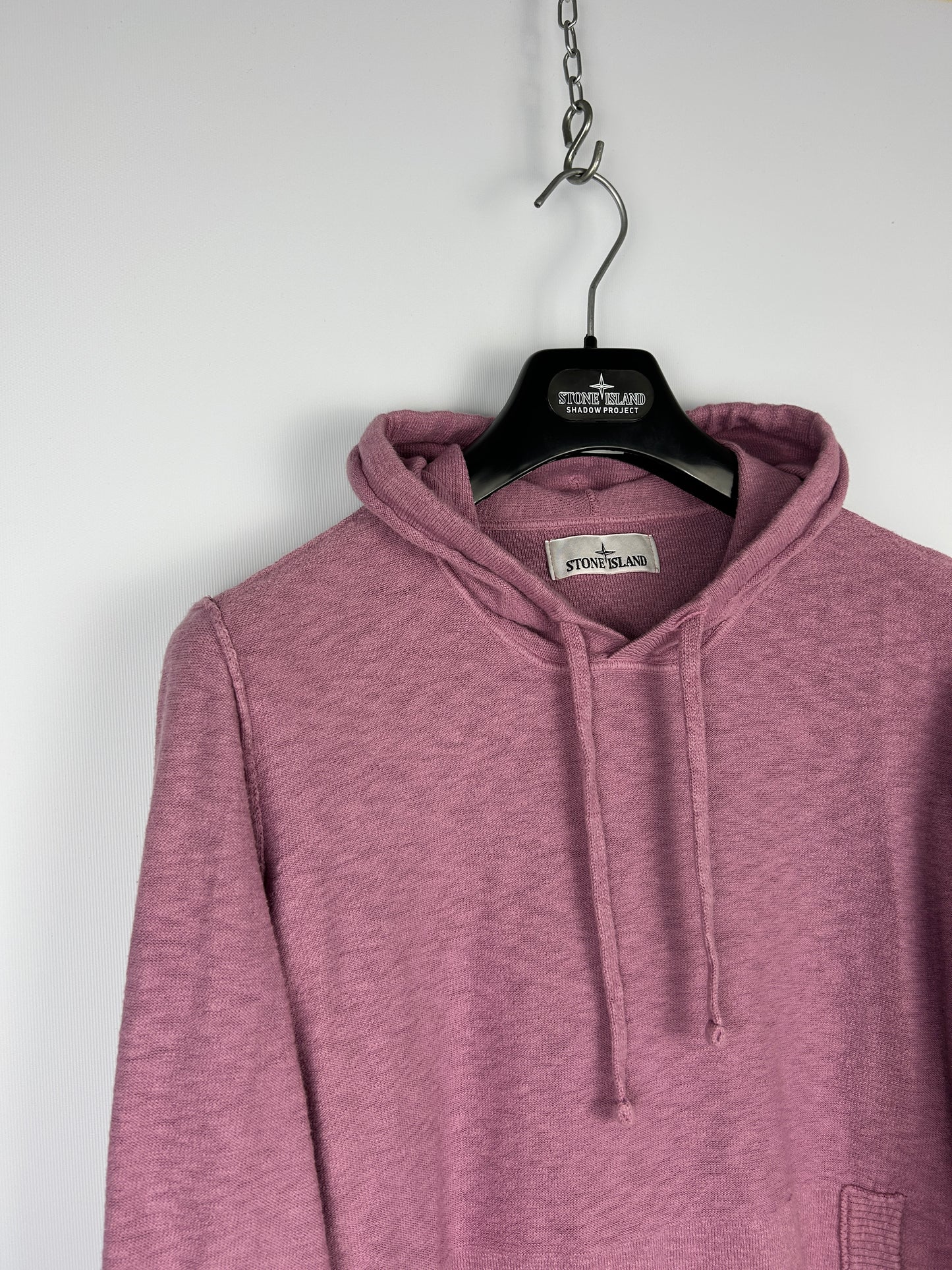 Felpa in maglieria con cappuccio rosa Stone Island - Taglia M