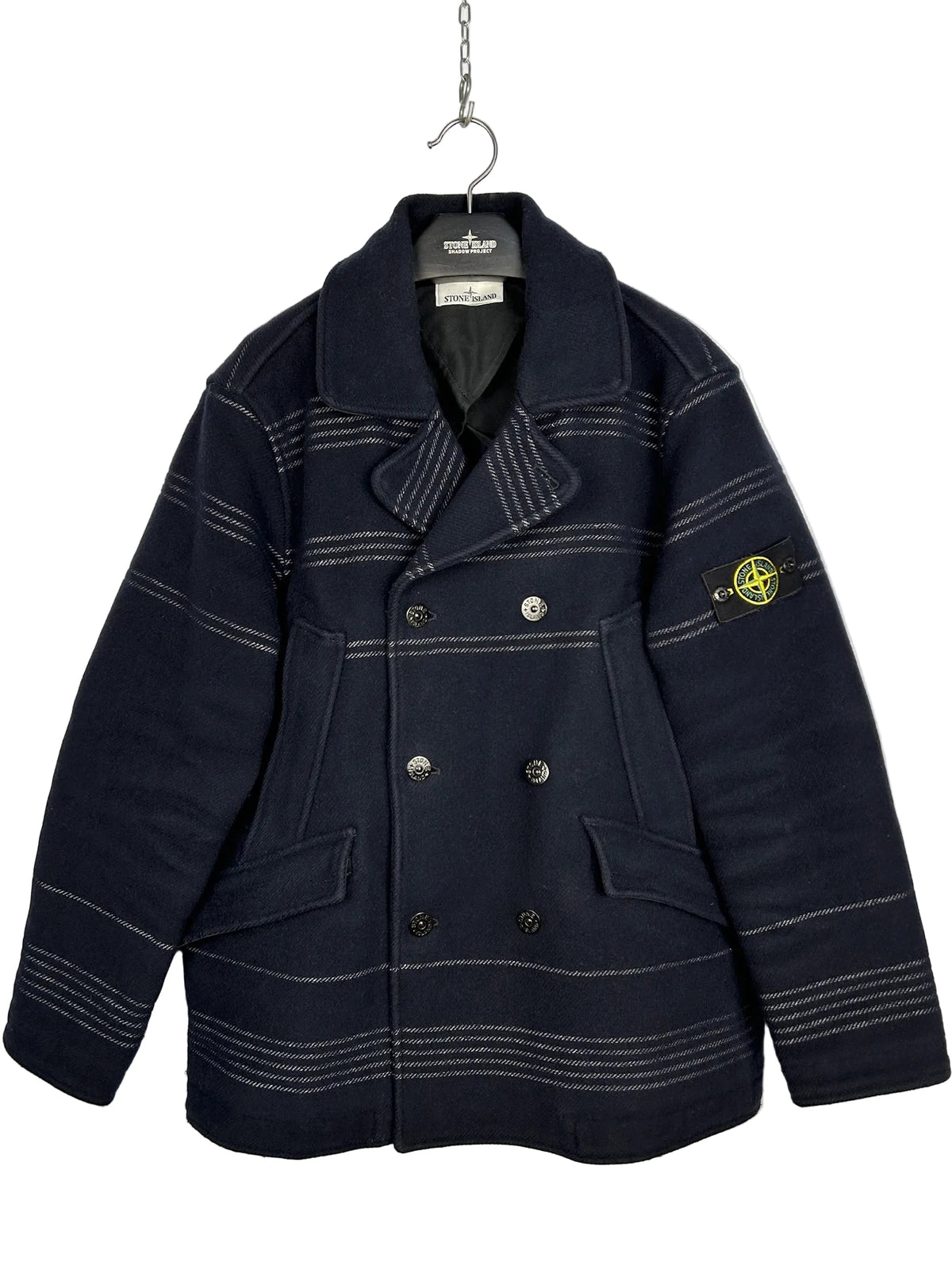 Giacca Panno Militare + Righe Reflective blu Stone Island - Taglia XL