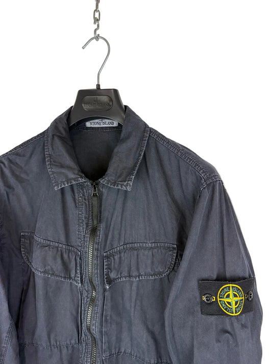 Overshirt blu navy con chiusura a zip Stone Island - Taglia L