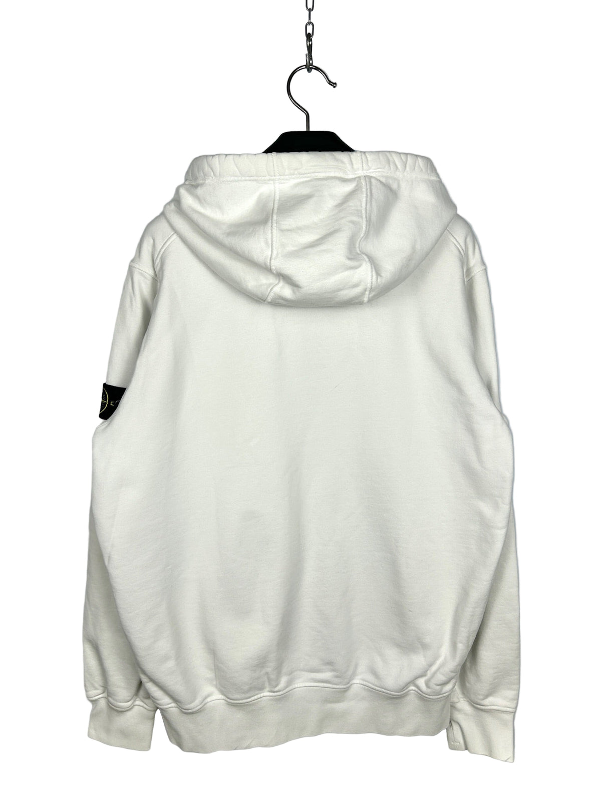 Felpa bianca con zip e cappuccio Stone Island - Taglia XL