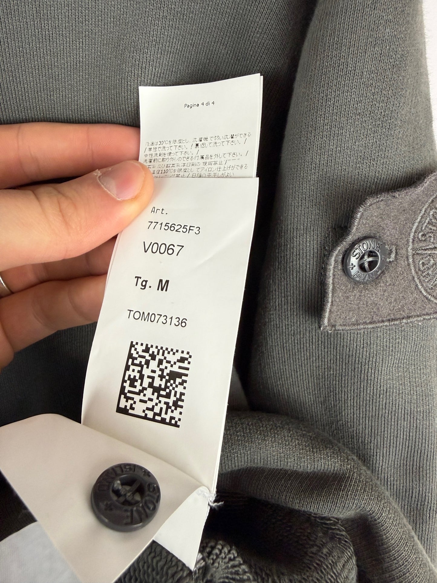 Felpa Ghost grigia con cappuccio regolabile Stone Island - Taglia M