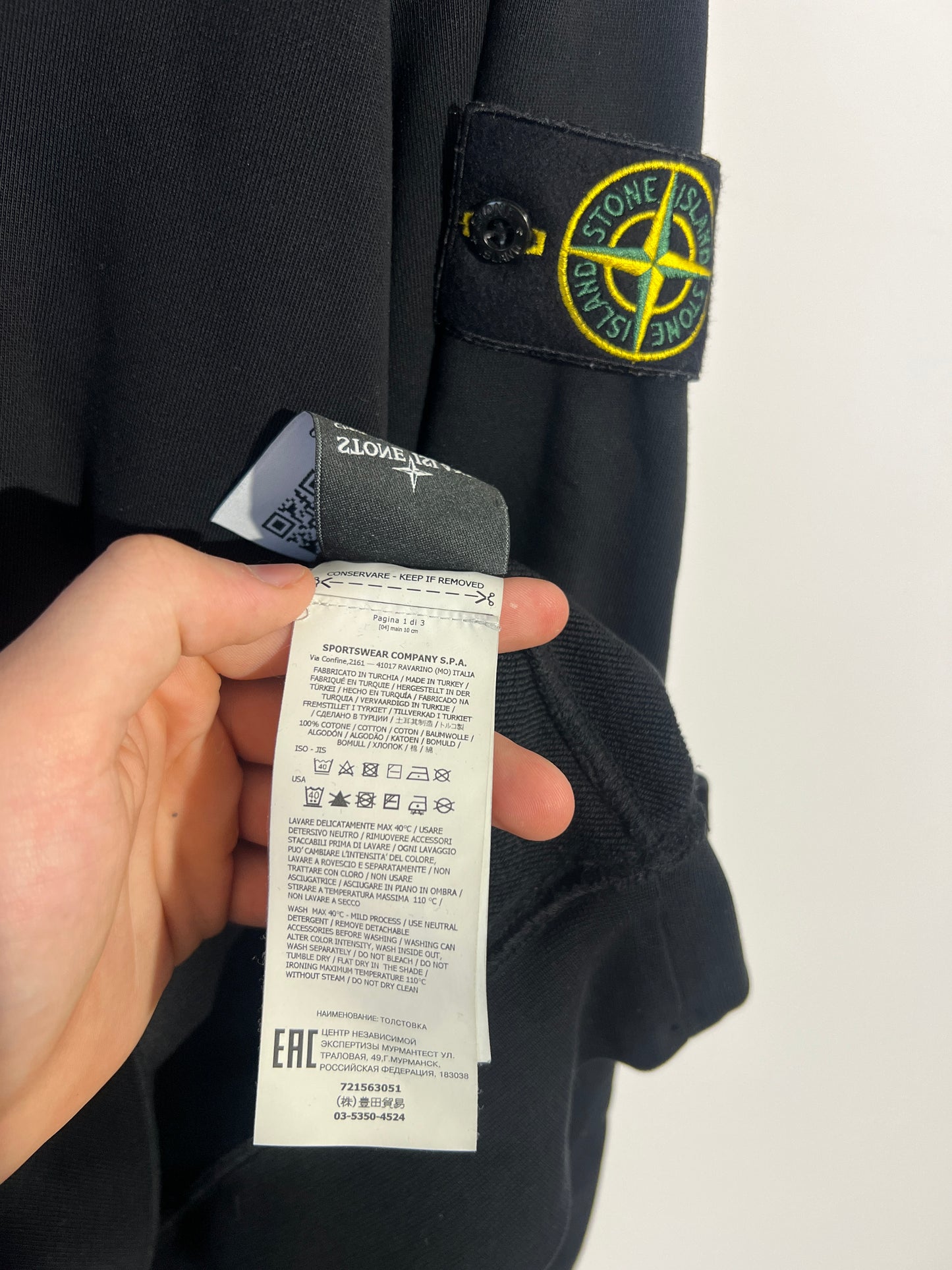 Felpa nera Stone Island - Taglia M
