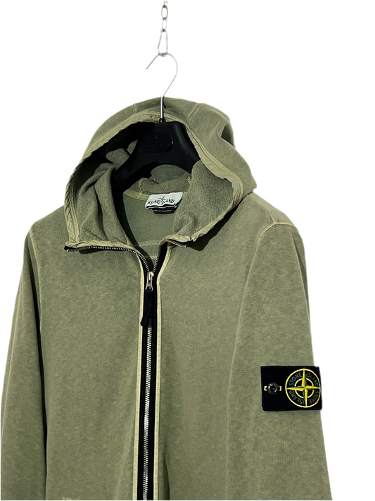Felpa verde con zip e cappuccio Stone Island - Taglia L