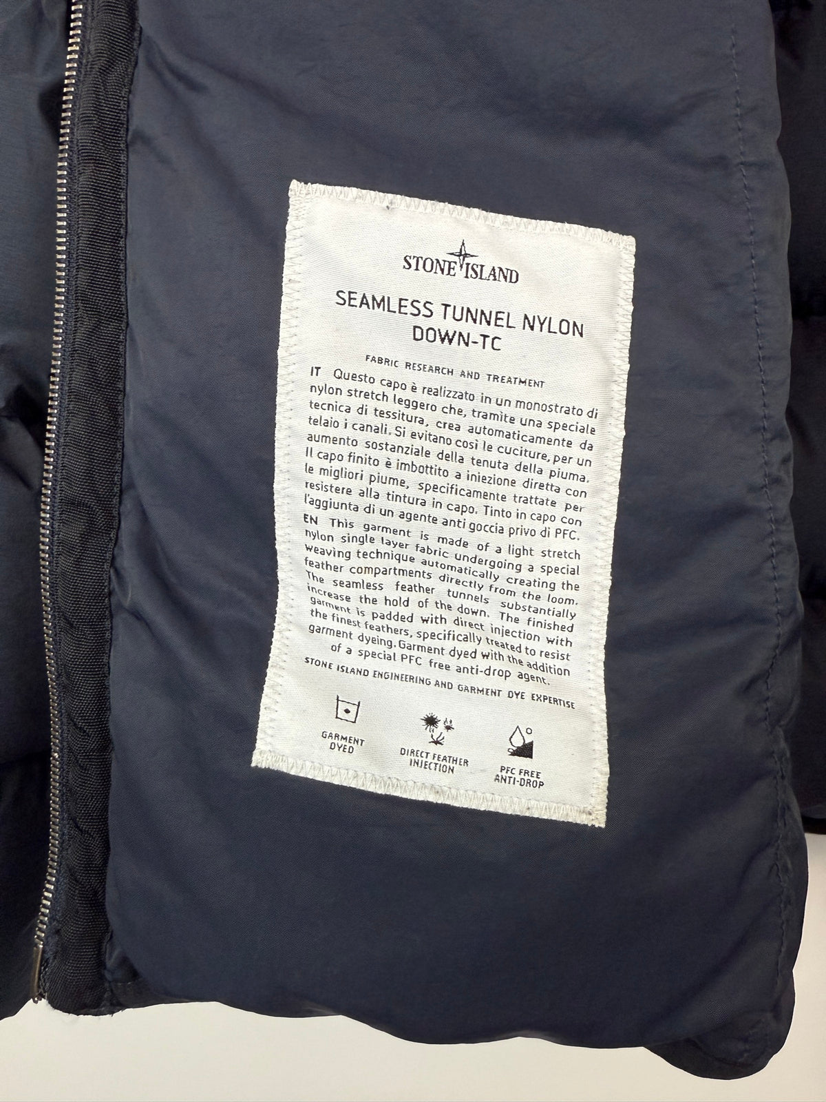 Giacca blu navy Seamless Tunnel Nylon Down-TC Stone Island - Taglia L