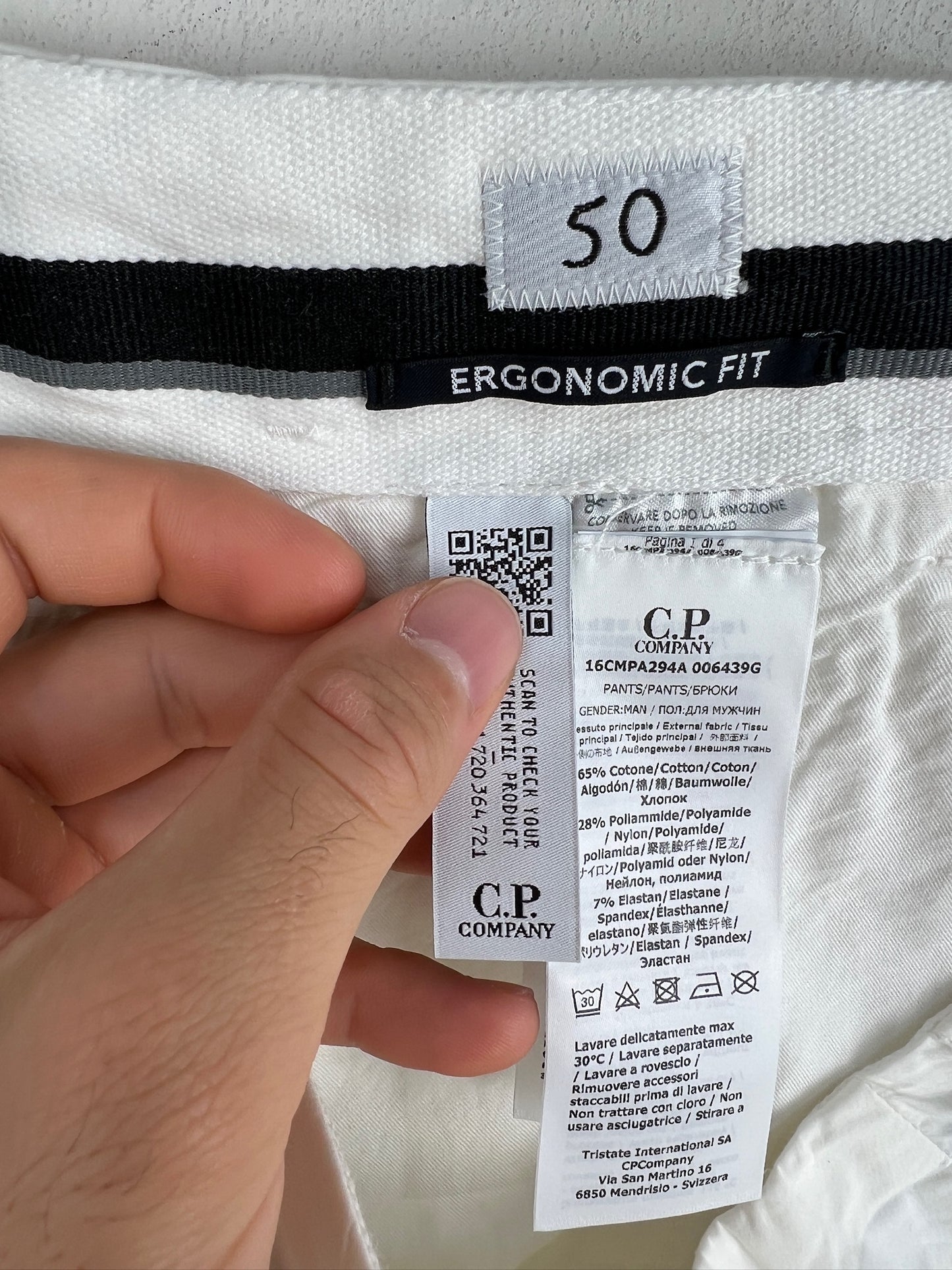 Pantaloni cargo bianchi C.P. Company (nuovi con cartellino) - Taglia 50