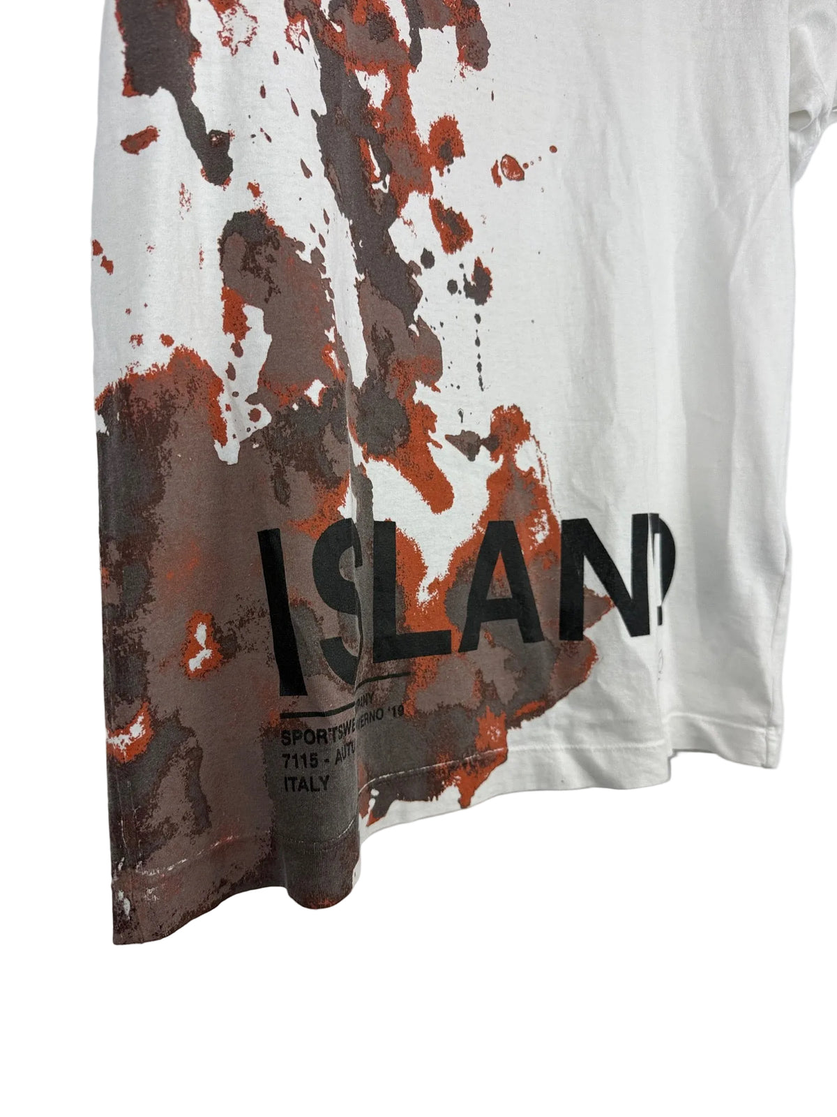 T-shirt bianca con stampa Stone Island - Taglia M