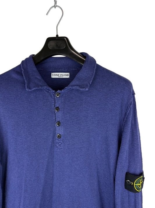 Maglione stile polo blu Stone Island - Taglia 3XL