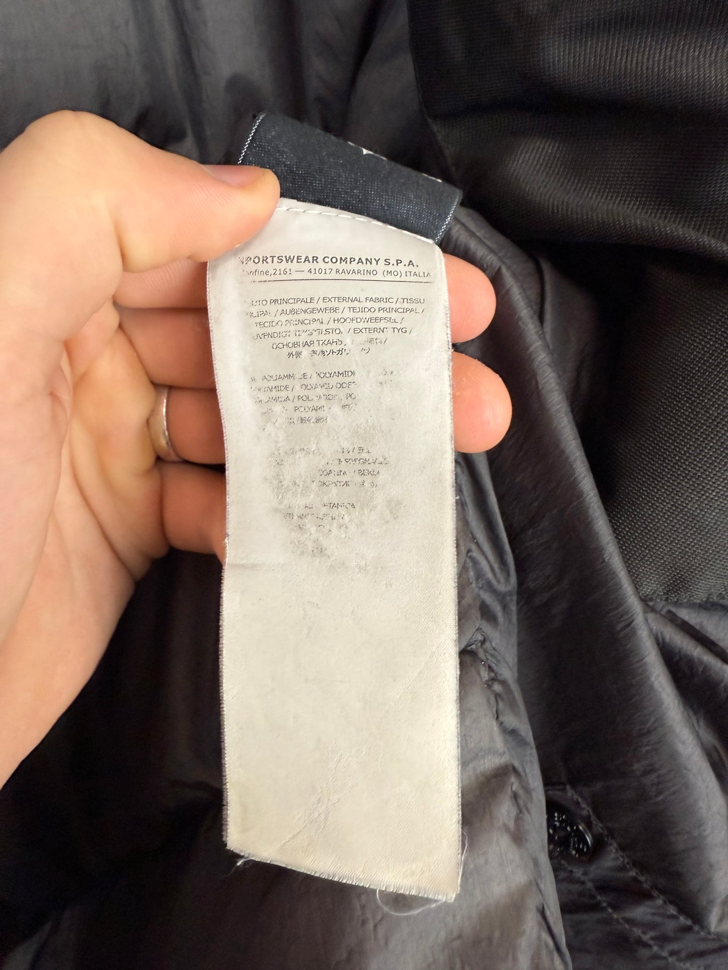 Giacca grigio scuro Garment Dyed Crinkle Reps NY Down Stone Island - Taglia M