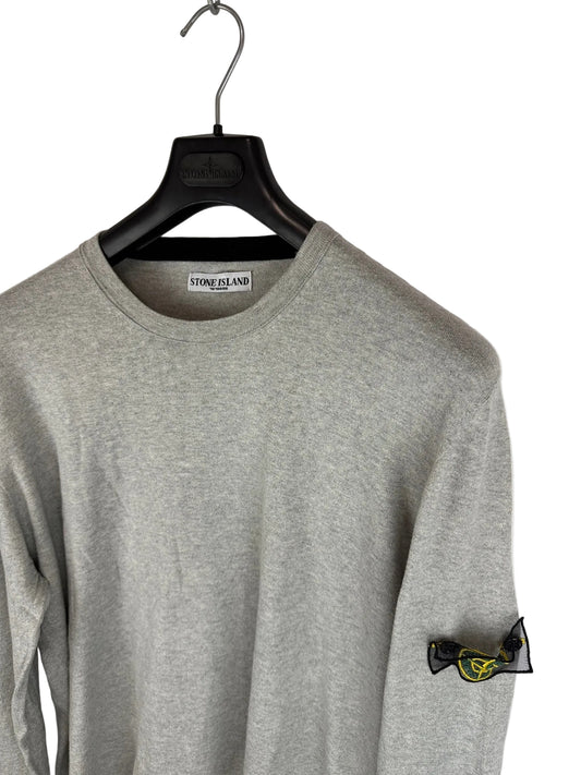 Maglione leggero grigio con Mesh Badge Stone Island - Taglia 3XL