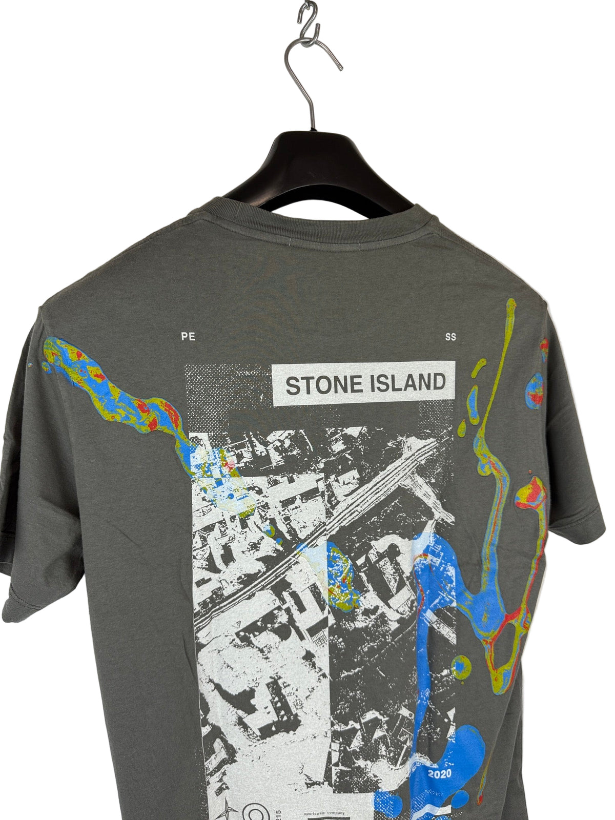 T-shirt grigia con fantasia Stone Island - Taglia M