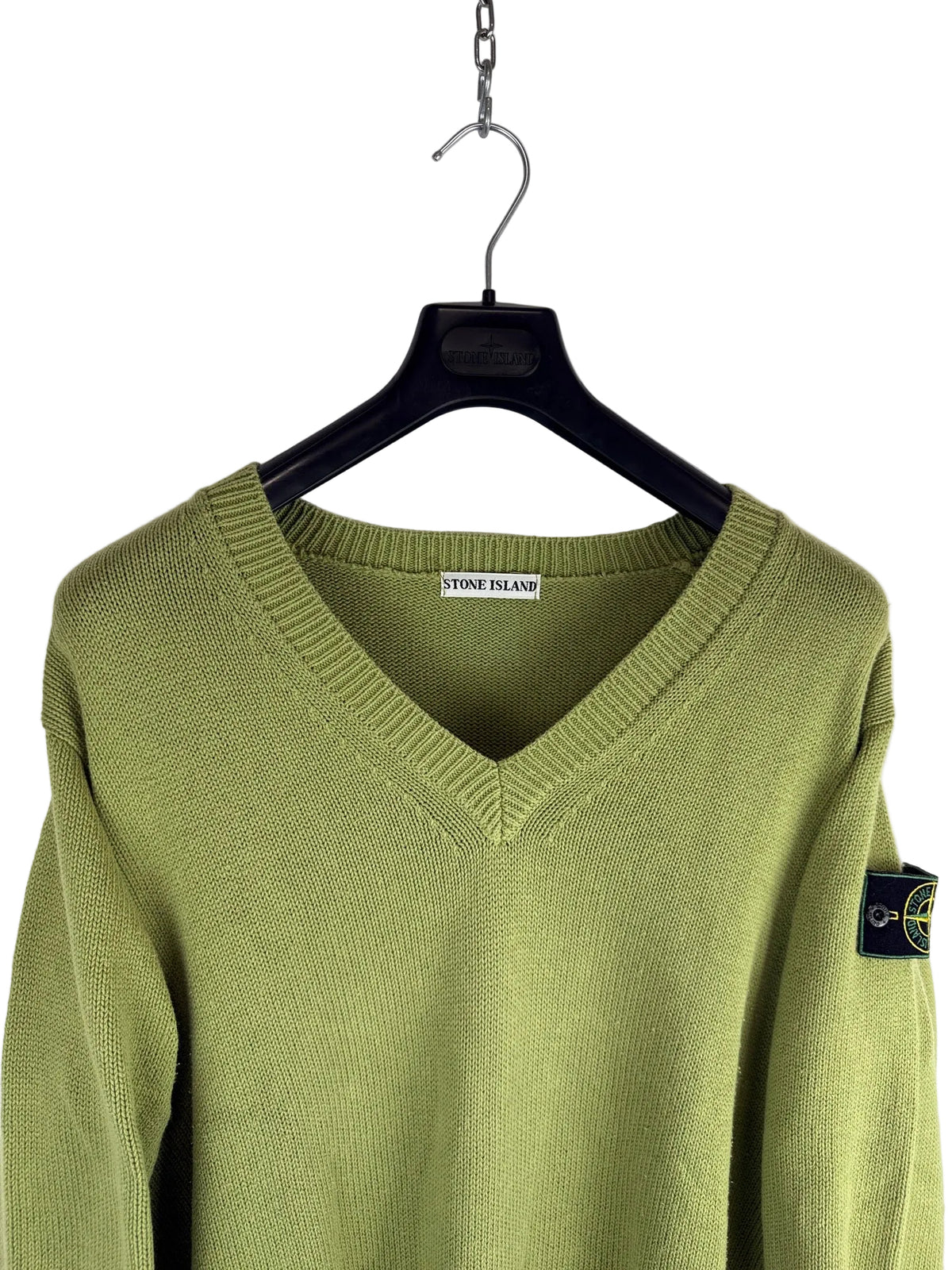 Maglione verde Vintage con Green Edge Badge Stone Island - Taglia L