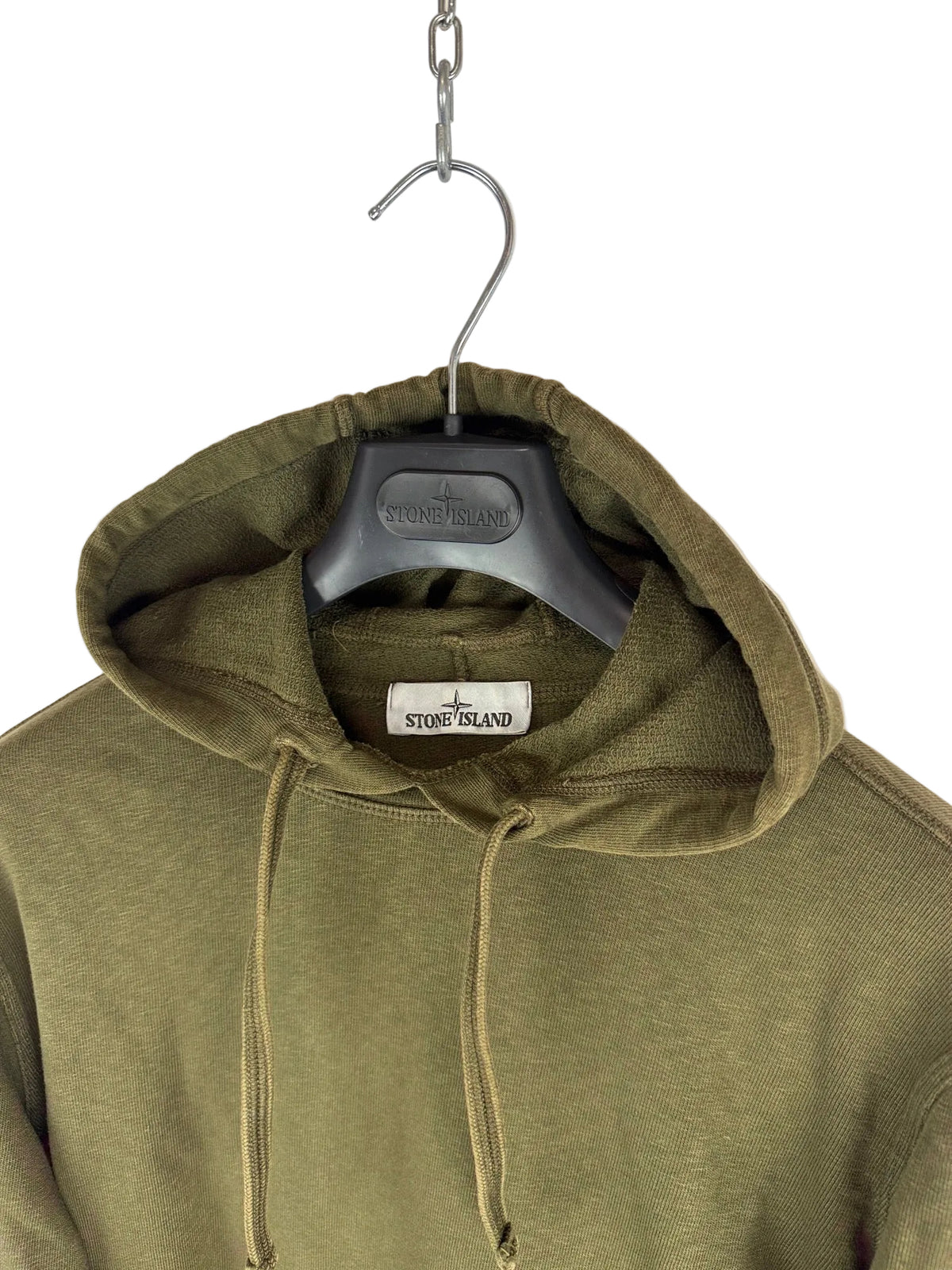 Felpa verde kaki con cappuccio Stone Island - Taglia L