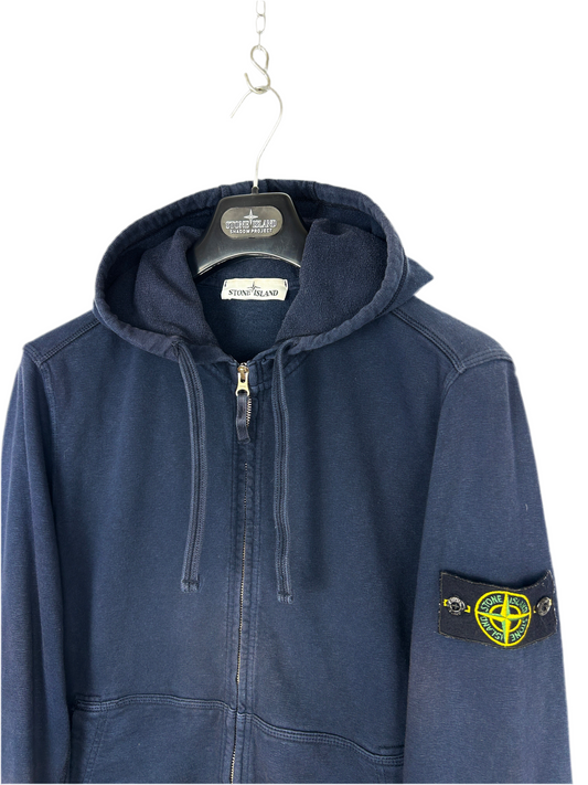 Felpa blu navy con zip e cappuccio Stone Island - Taglia M