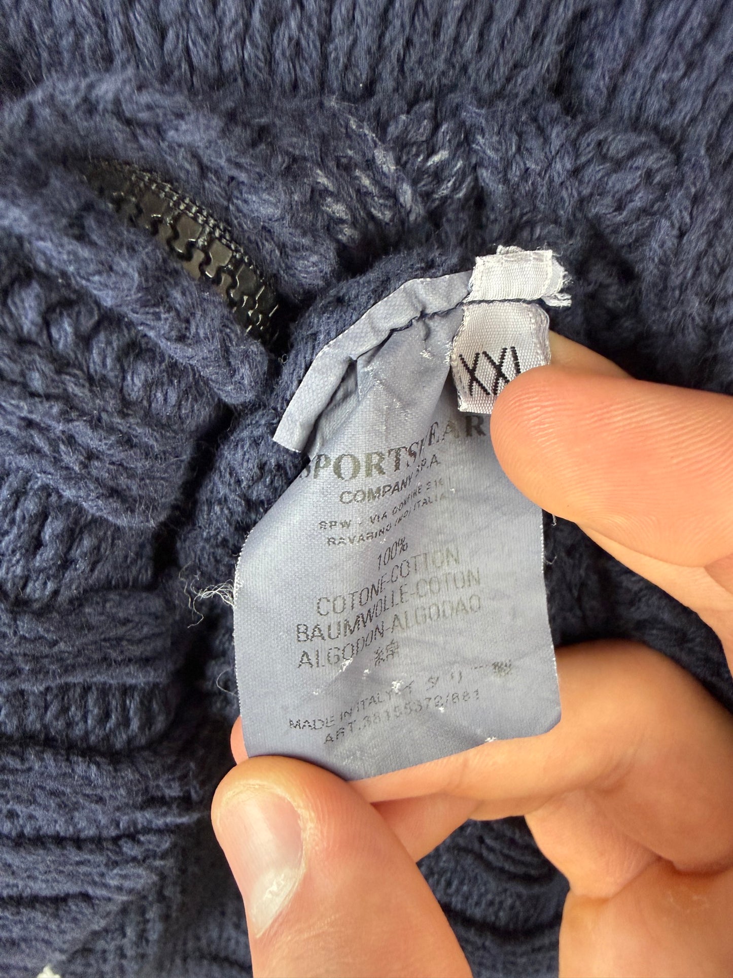 Maglione Vintage blu con zip Stone Island - Taglia XXL