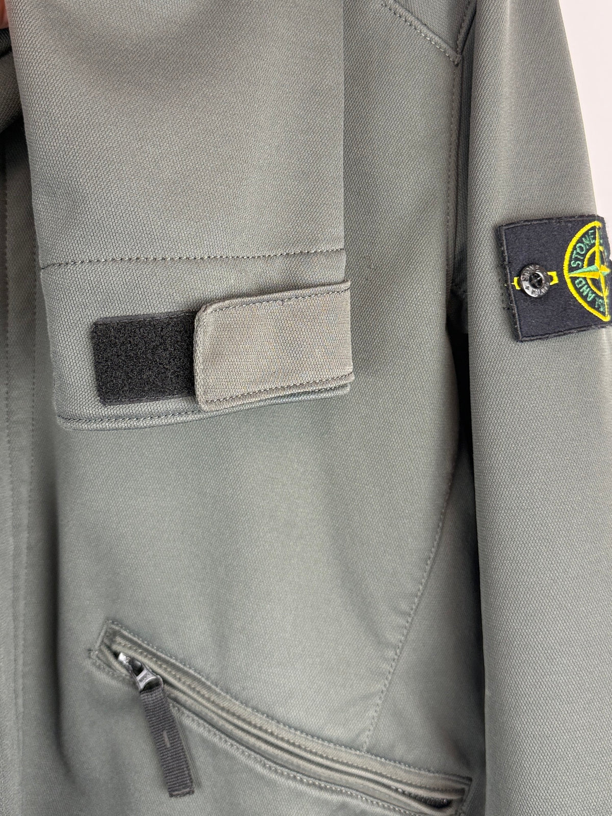 Giacca Soft Shell-R Terry verde petrolio con zip e cappuccio Stone Island - Taglia L