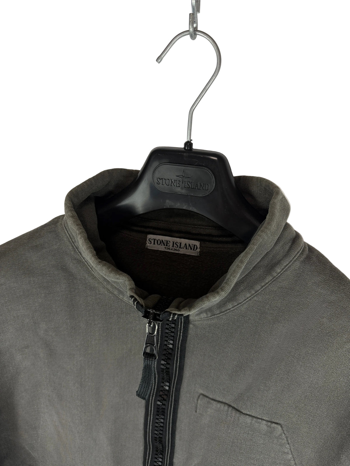 Maglione Vintage grigio con zip 1/4 Stone Island - Taglia XXL - foto 4