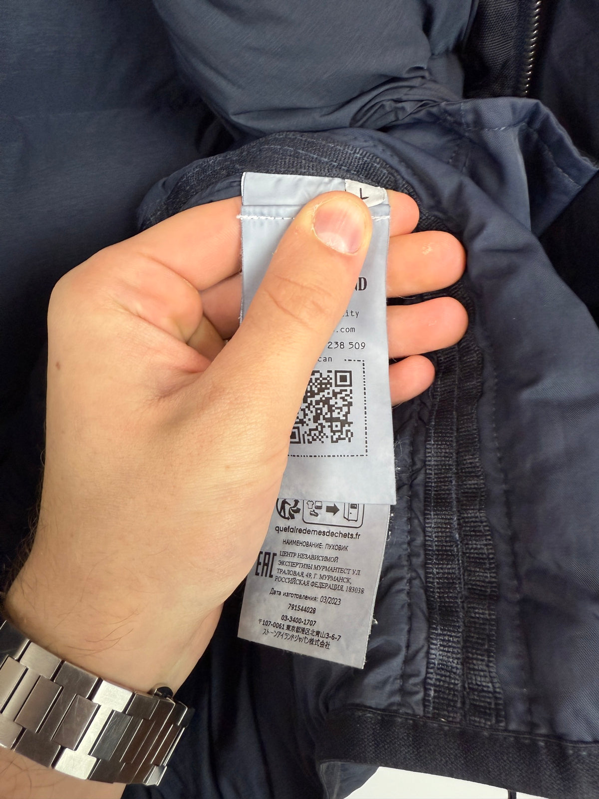 Giacca blu navy Seamless Tunnel Nylon Down-TC Stone Island - Taglia L