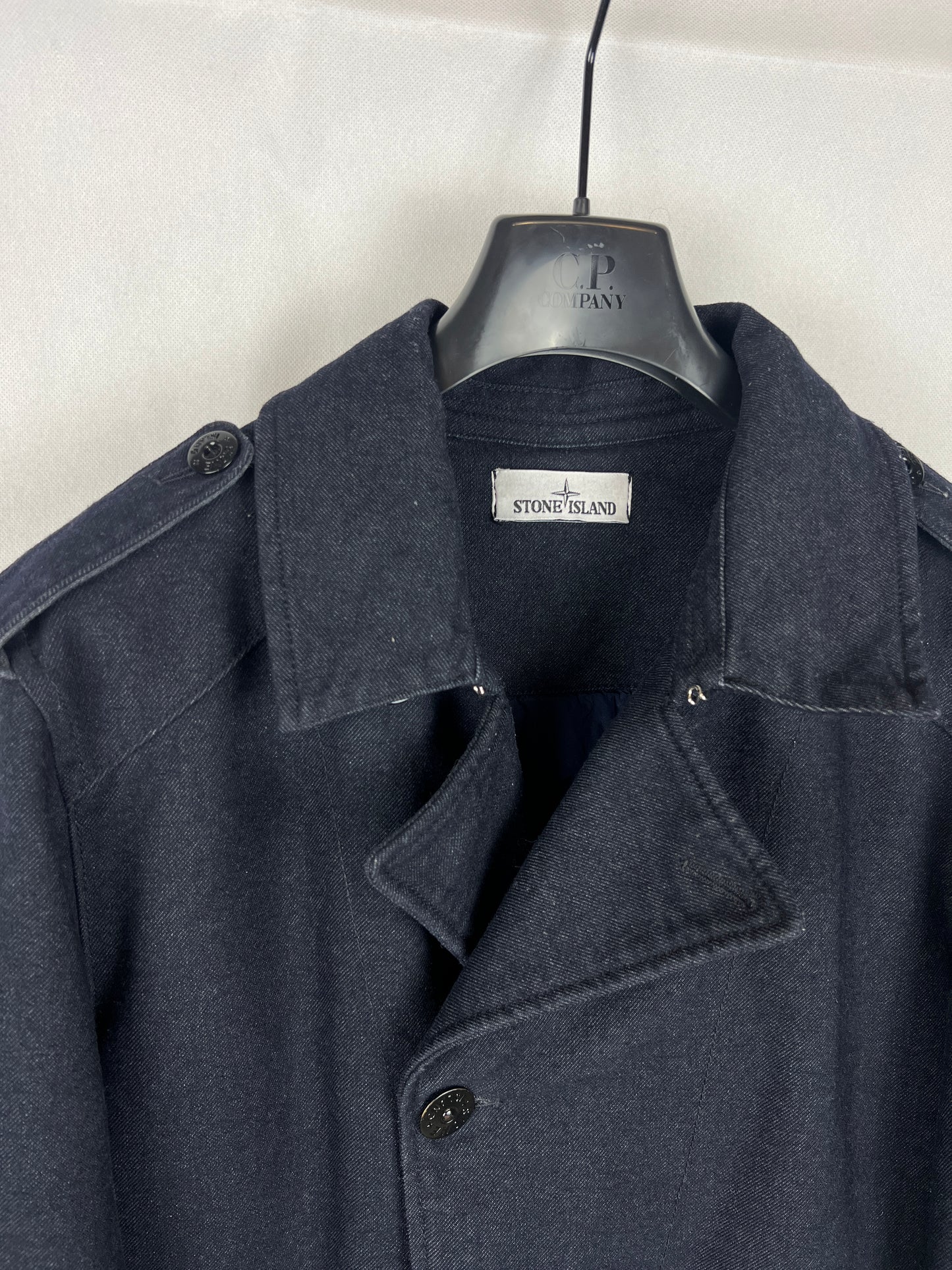 Cappotto in lana Saia Doppia Faccia blu navy Stone Island - Taglia L