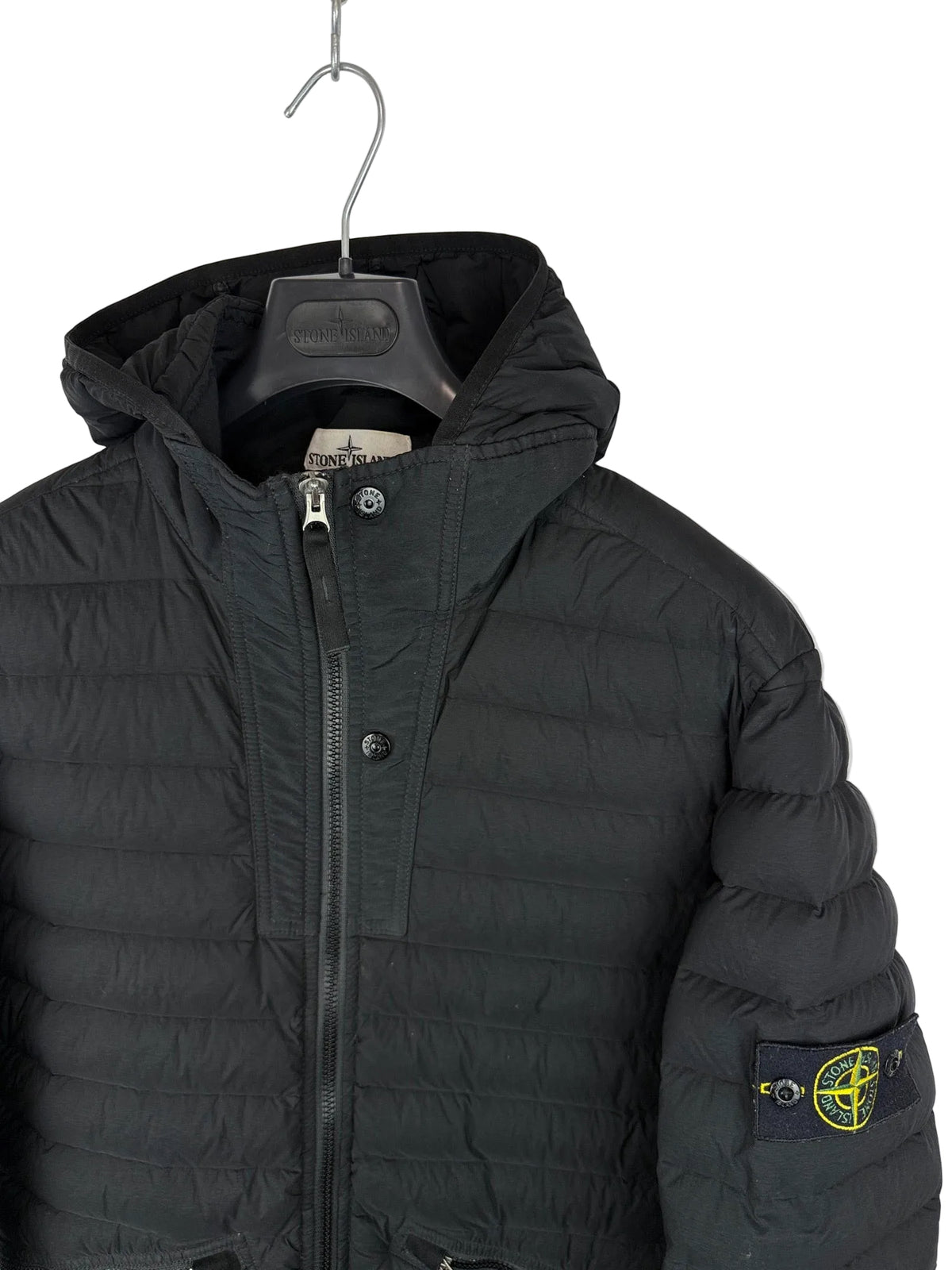 Giacca nera Loom Woven Down Chambers Stretch Nylon-TC Stone Island - Taglia M