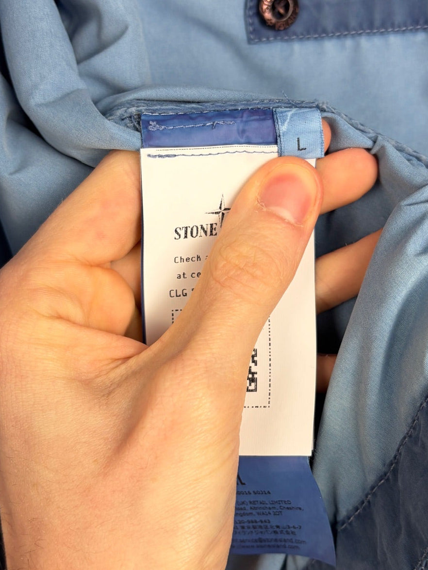 Giacca smanicato blu Denim Research Capo Campionario Stone Island (nuovo con cartellino) - Taglia L