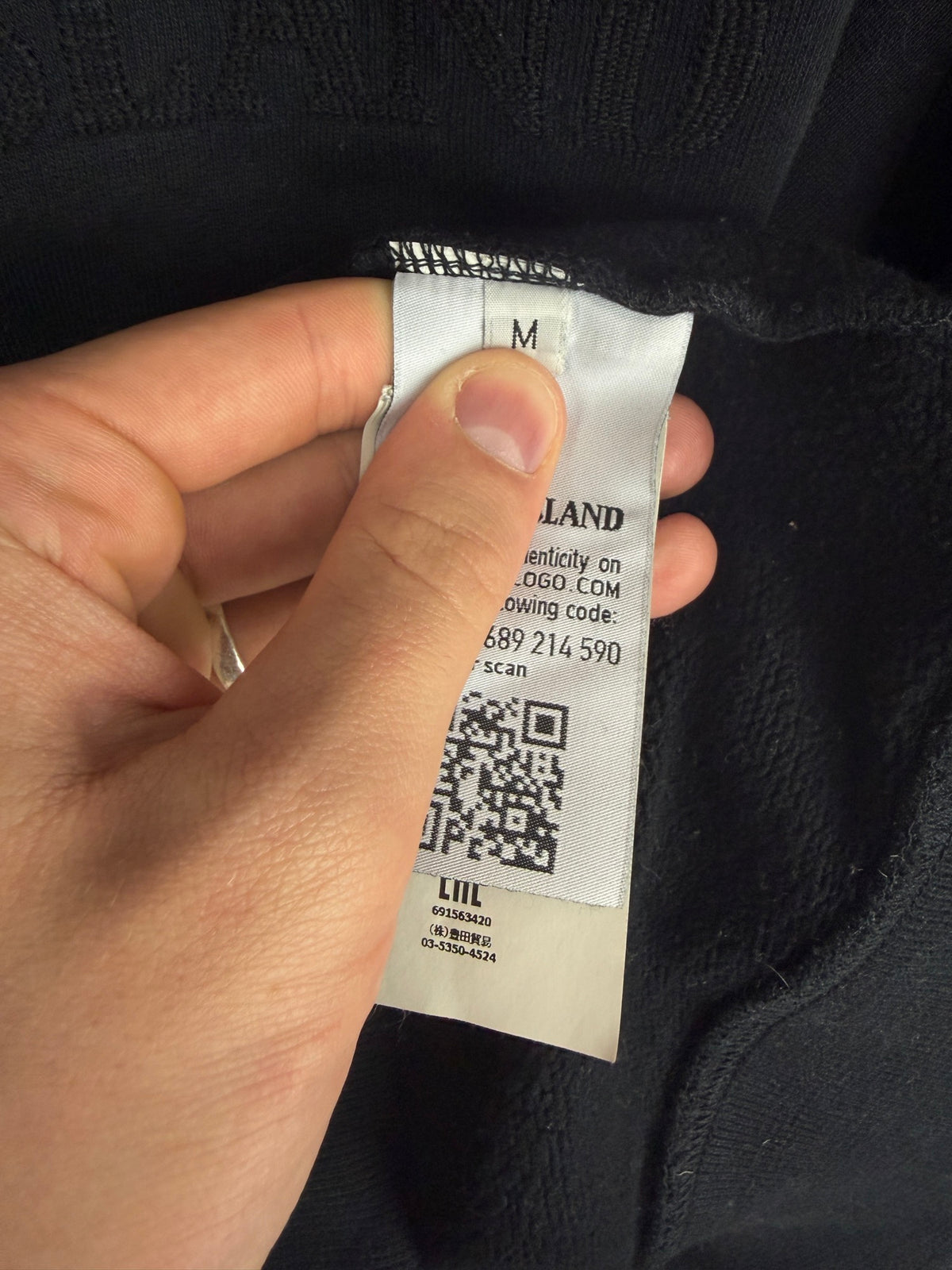 Felpa nera con logo Stone Island - Taglia M