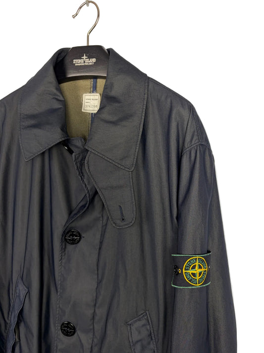 Giacca Vintage nera con chiusura a zip e bottoni Stone Island - Taglia XL