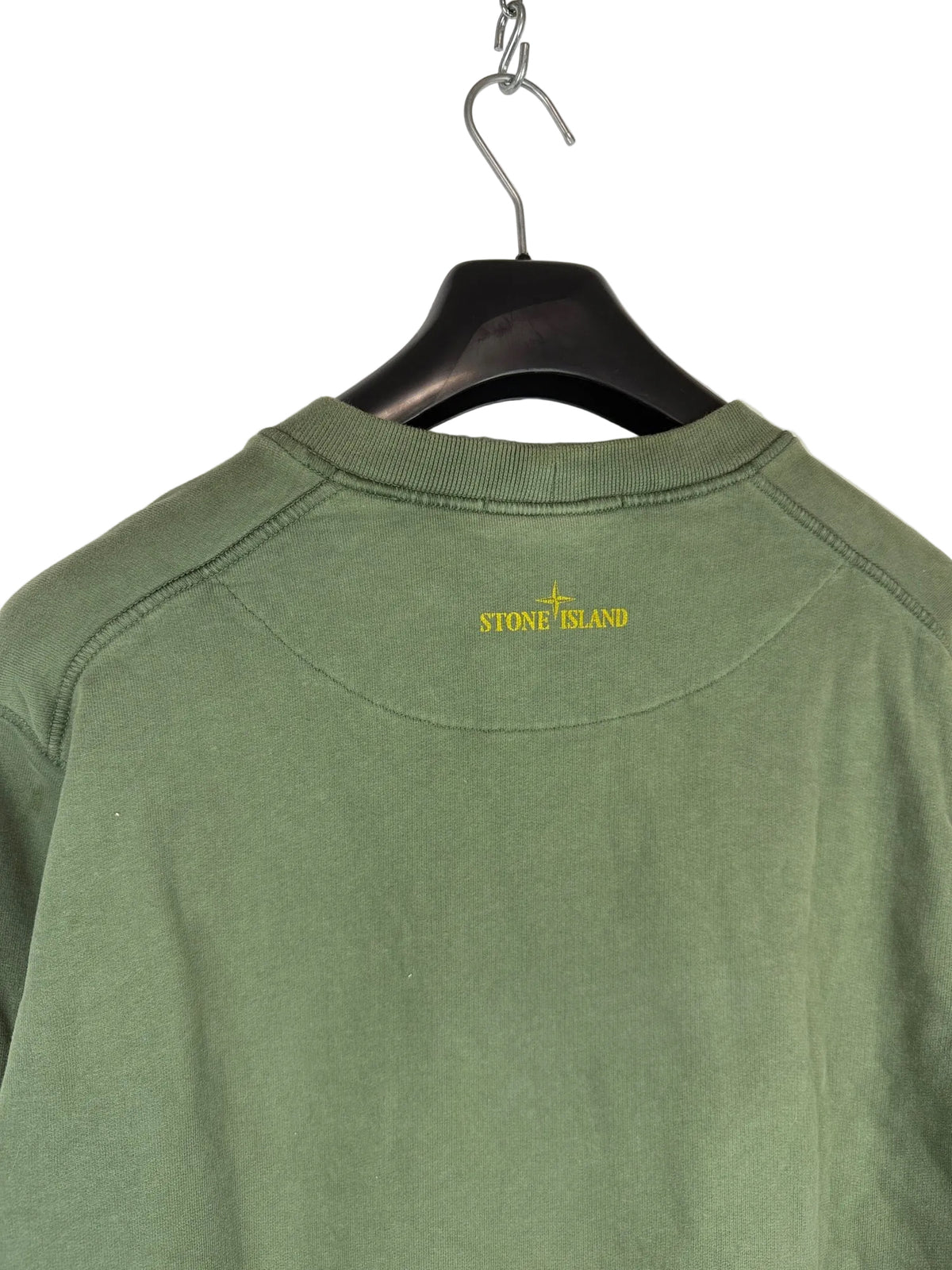 Felpa con logo in gomma 3D verde Stone Island - Taglia M