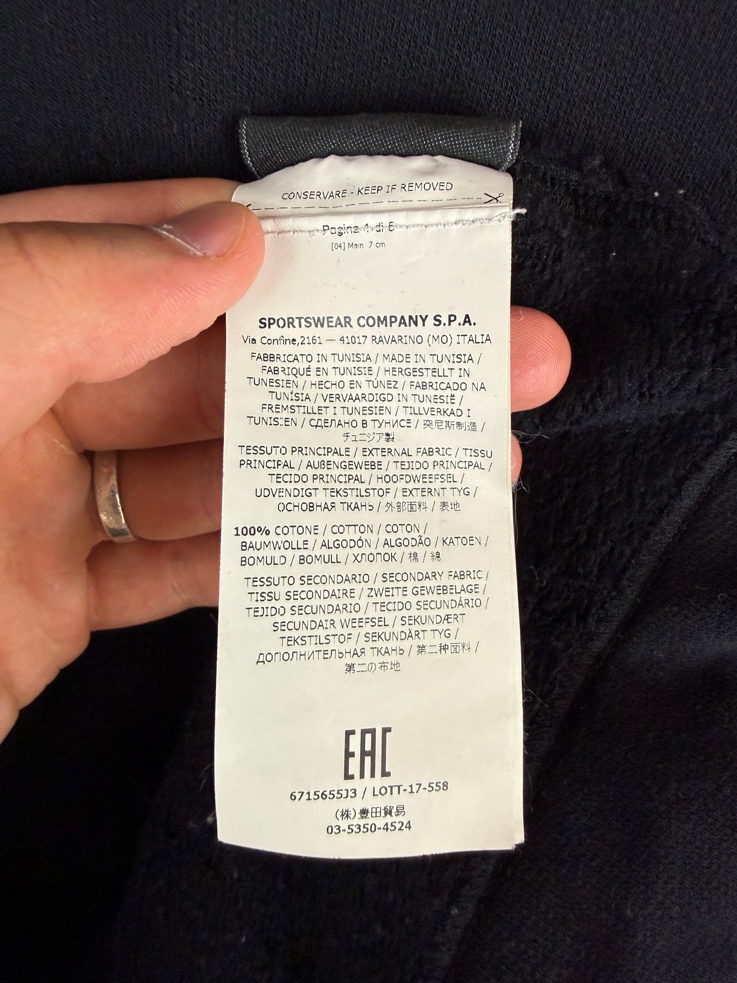 Felpa nera Stone Island - Taglia XXL