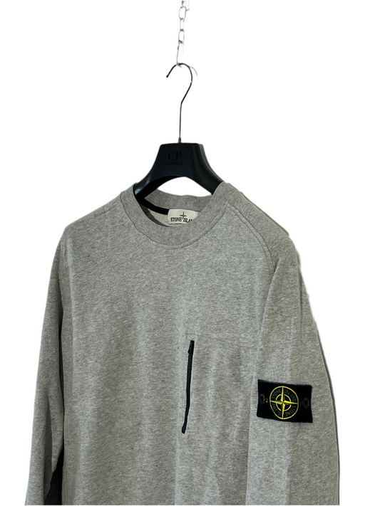 Maglione grigio con taschino sul petto Stone Island - Taglia L