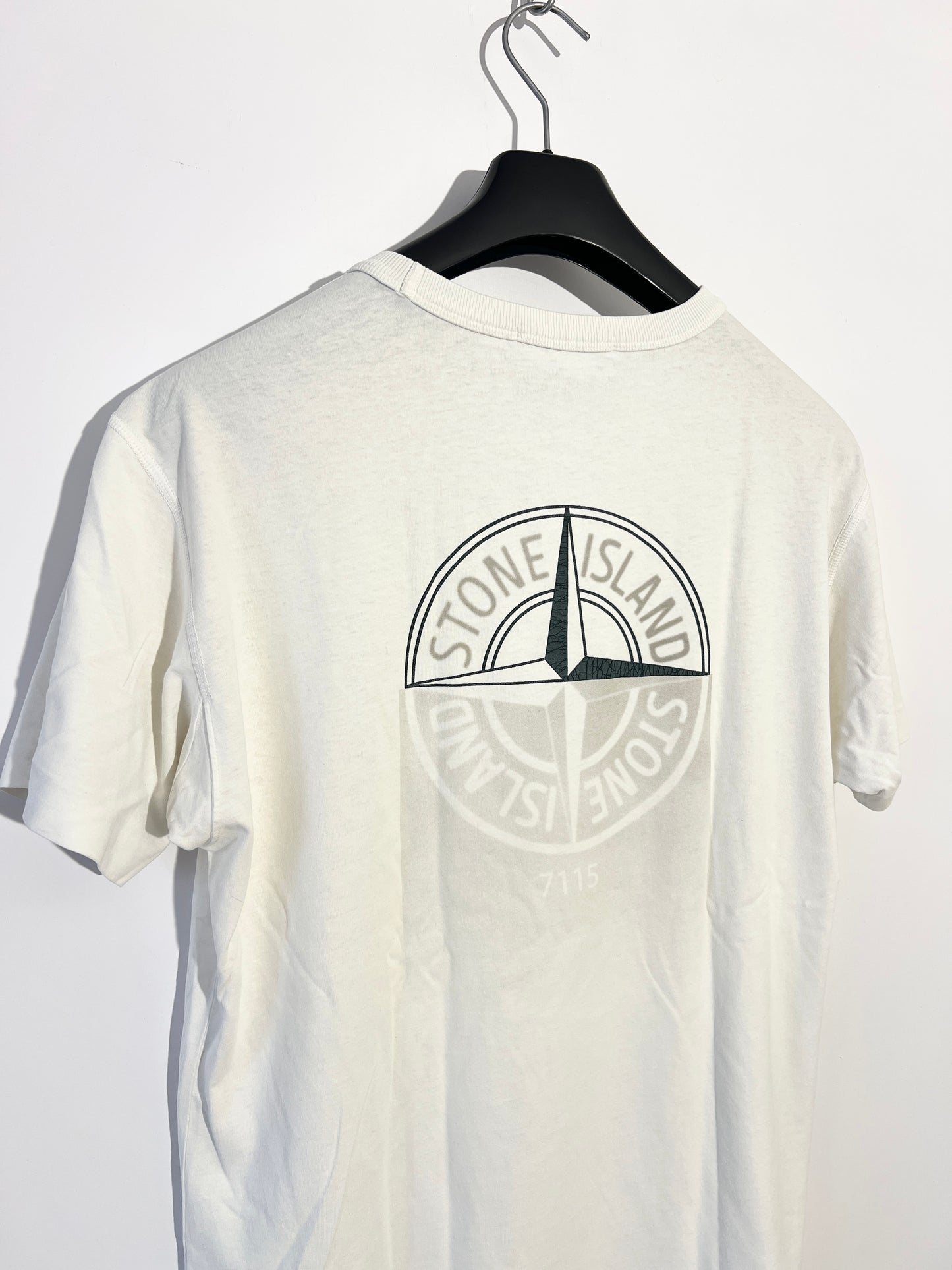 T-shirt bianca con stampa Stone Island - Taglia L