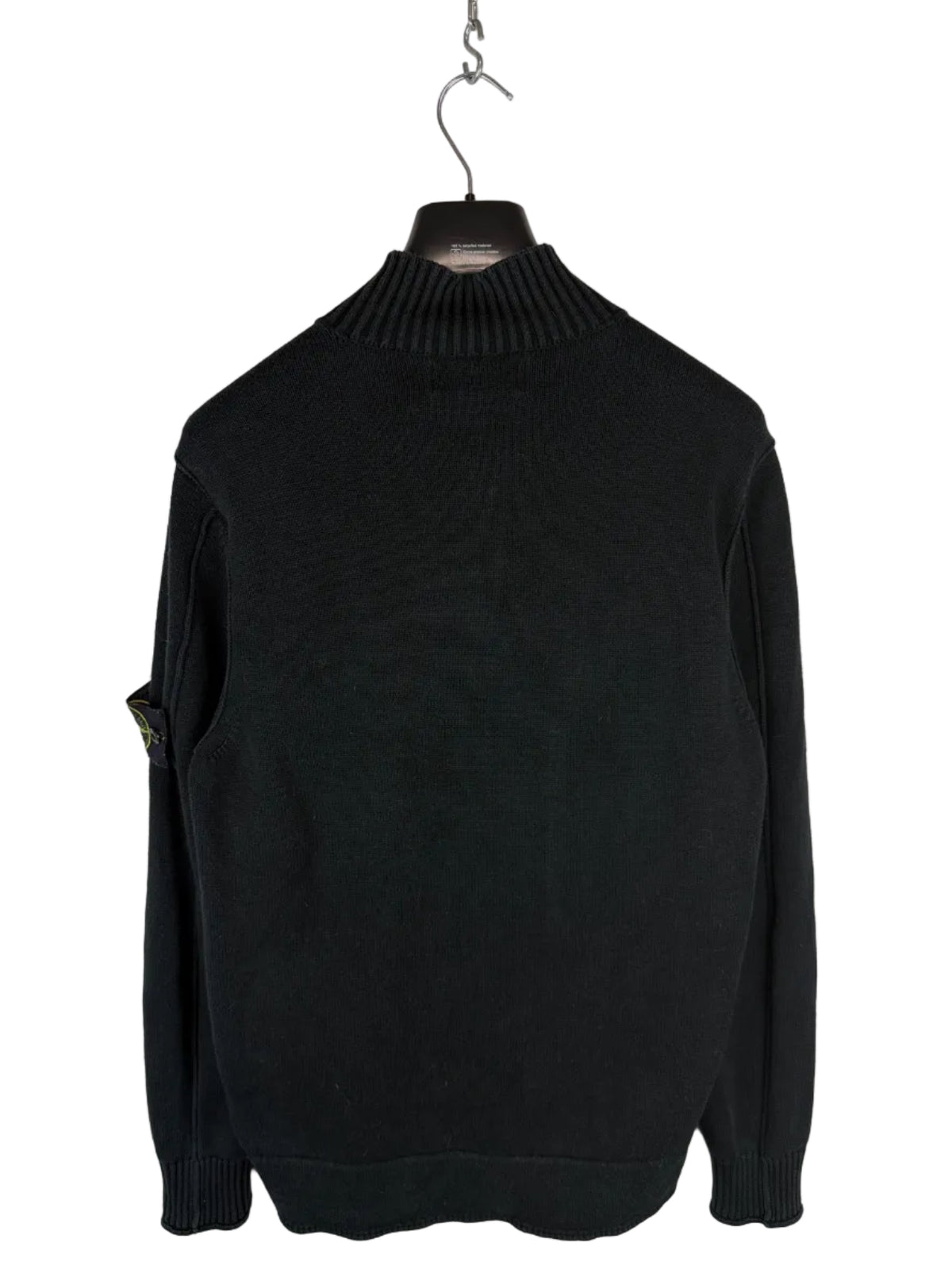 Maglione nero con 1/4 zip e bottoni Stone Island - Taglia L