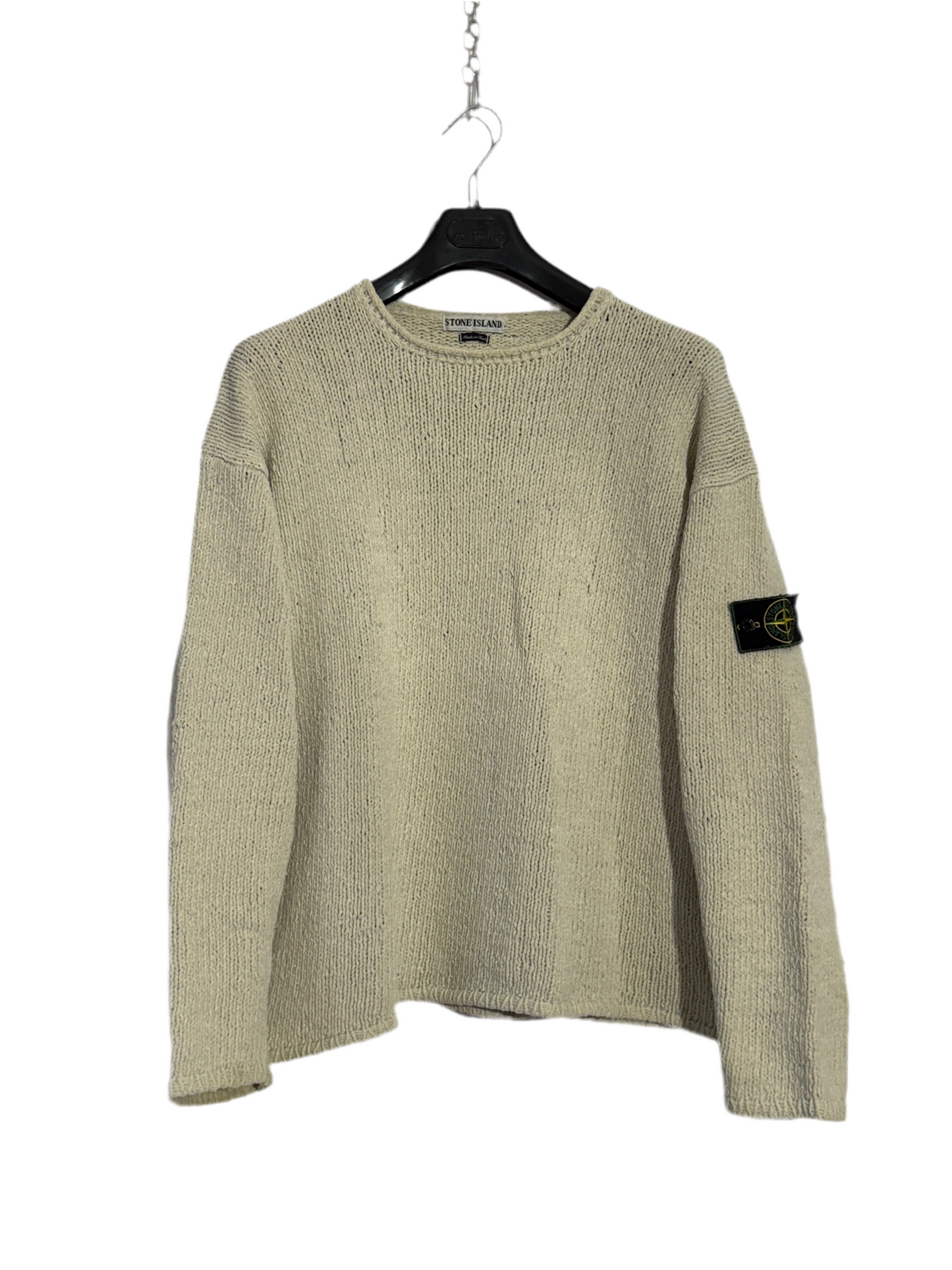 Maglione bianco panna vintage del 1996 Stone Island - Taglia L
