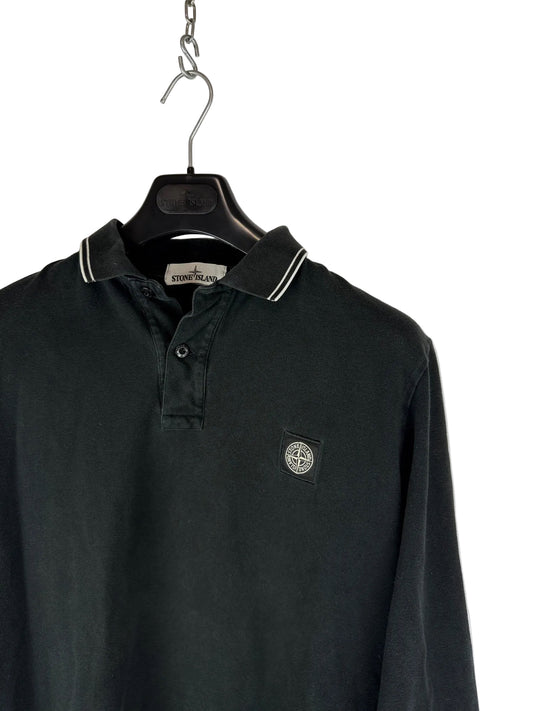 Polo nera a maniche lunghe Stone Island - Taglia XL