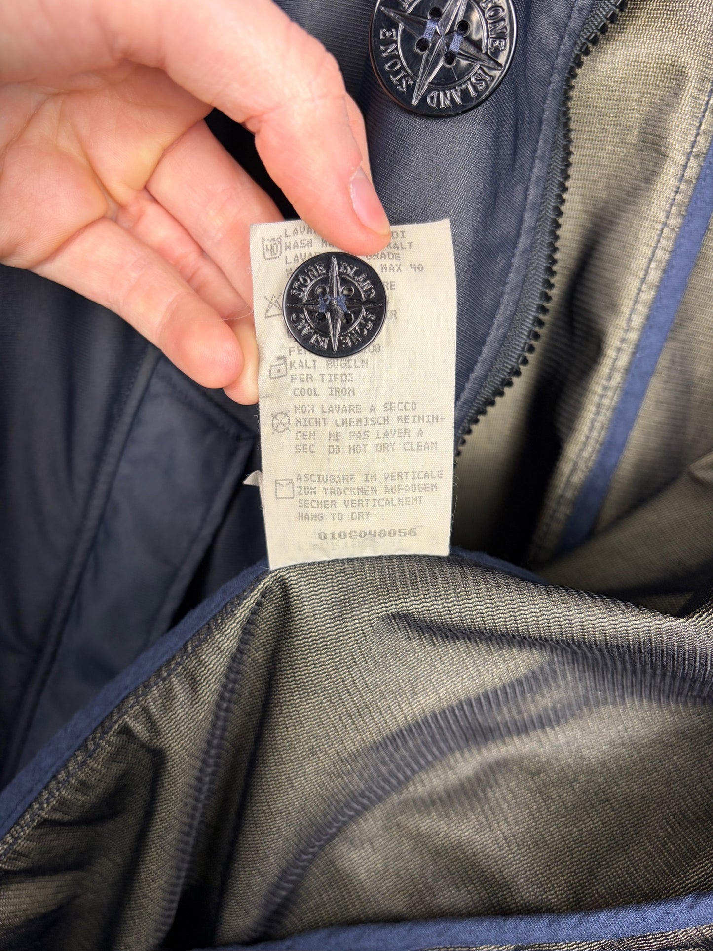Giacca Vintage nera con chiusura a zip e bottoni Stone Island - Taglia XL