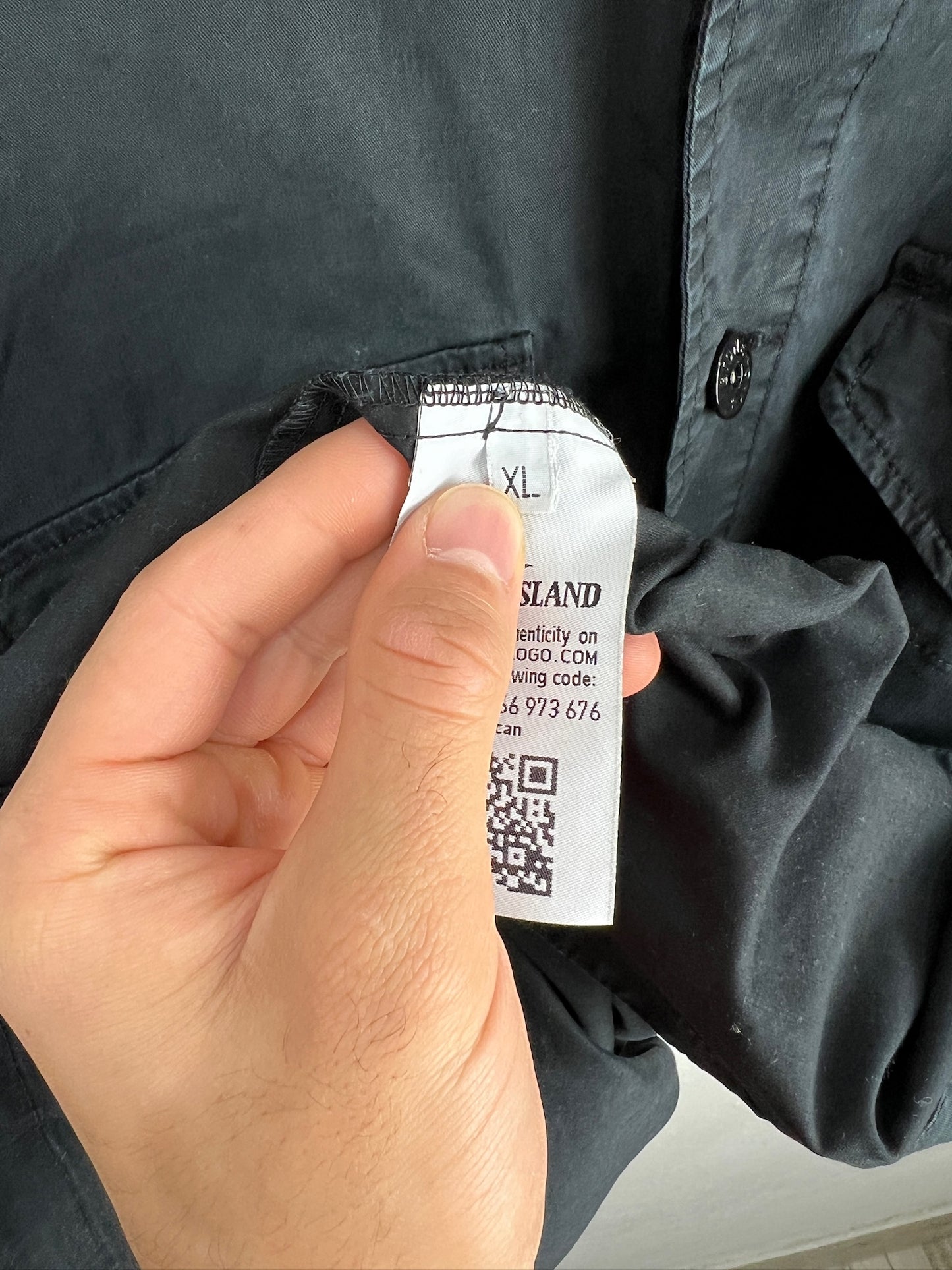 Overshirt nera Stone Island Ghost - Taglia XL