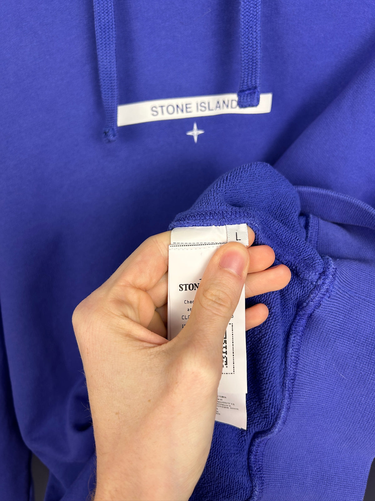 Felpa blu con cappuccio Stone Island - Taglia L