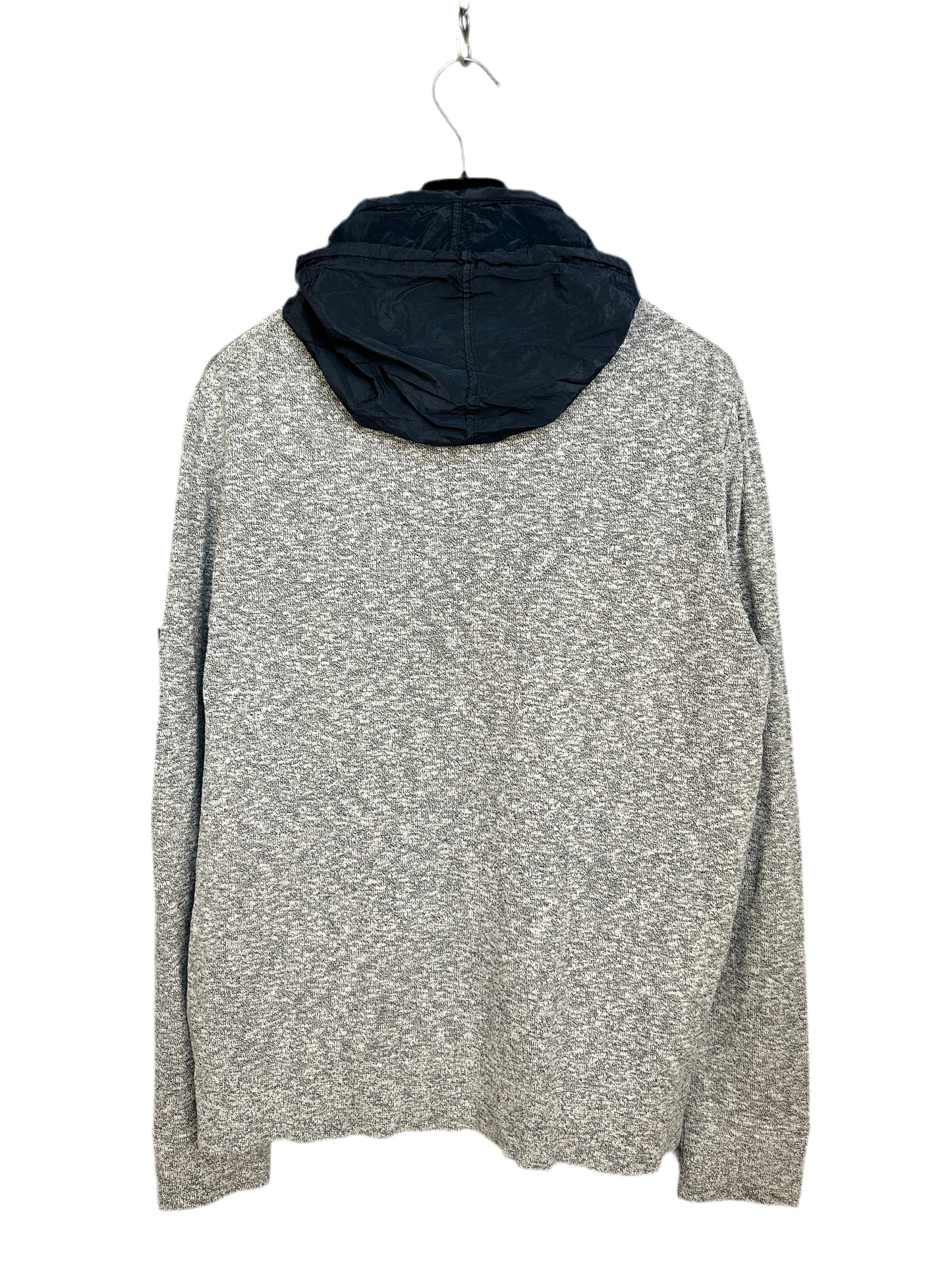 Felpa in maglia grigia con zip e cappuccio Stone Island - Taglia XXL