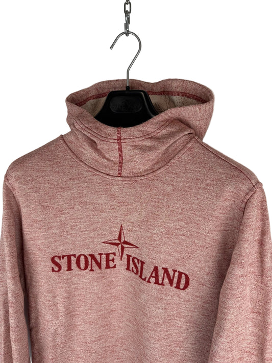 Felpa rosa con cappuccio e logo ricamato Stone Island - Taglia M