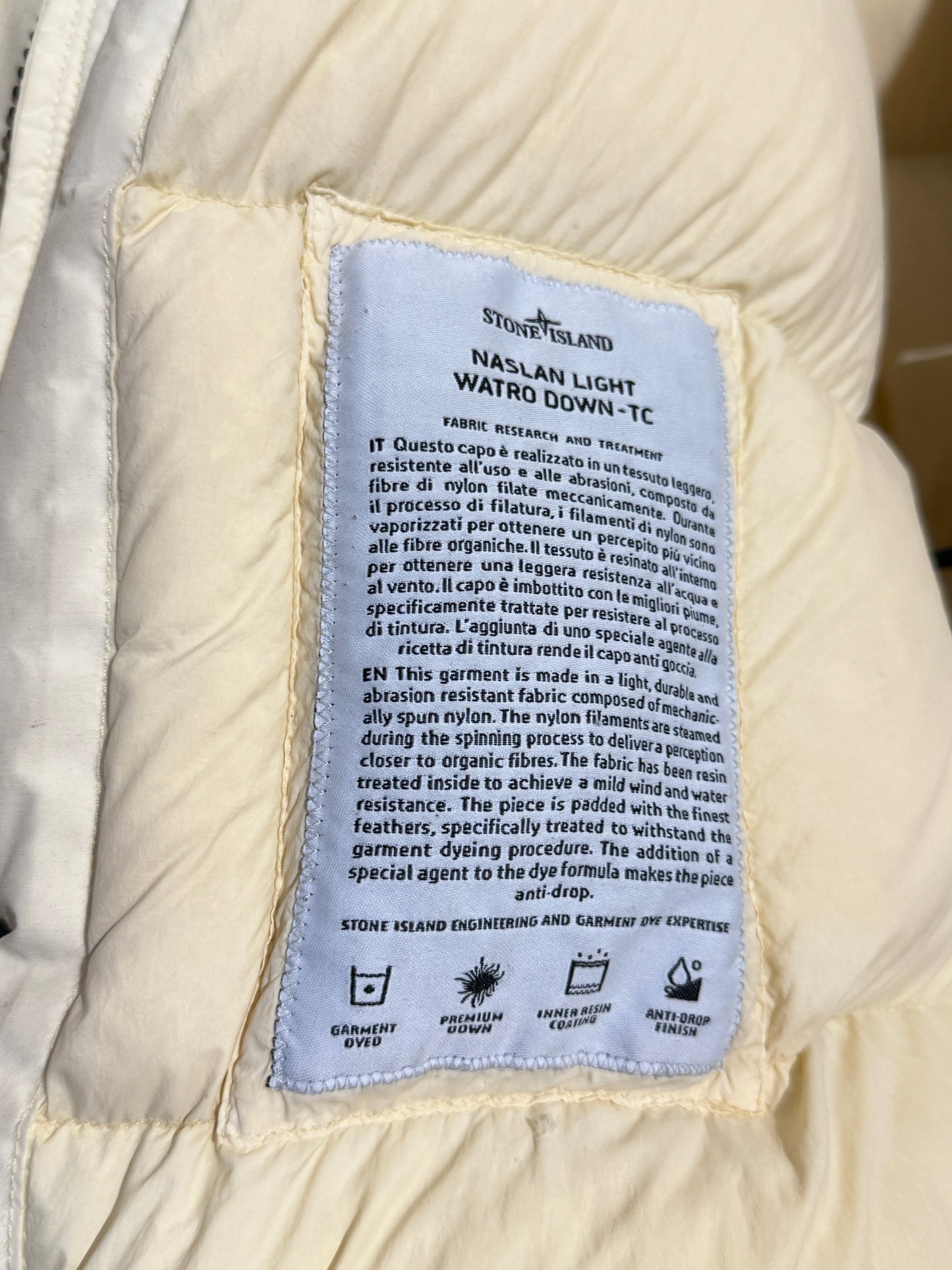 Giacca Naslan Light Watro Down-TC Stone Island (nuova con cartellino) - Taglia M