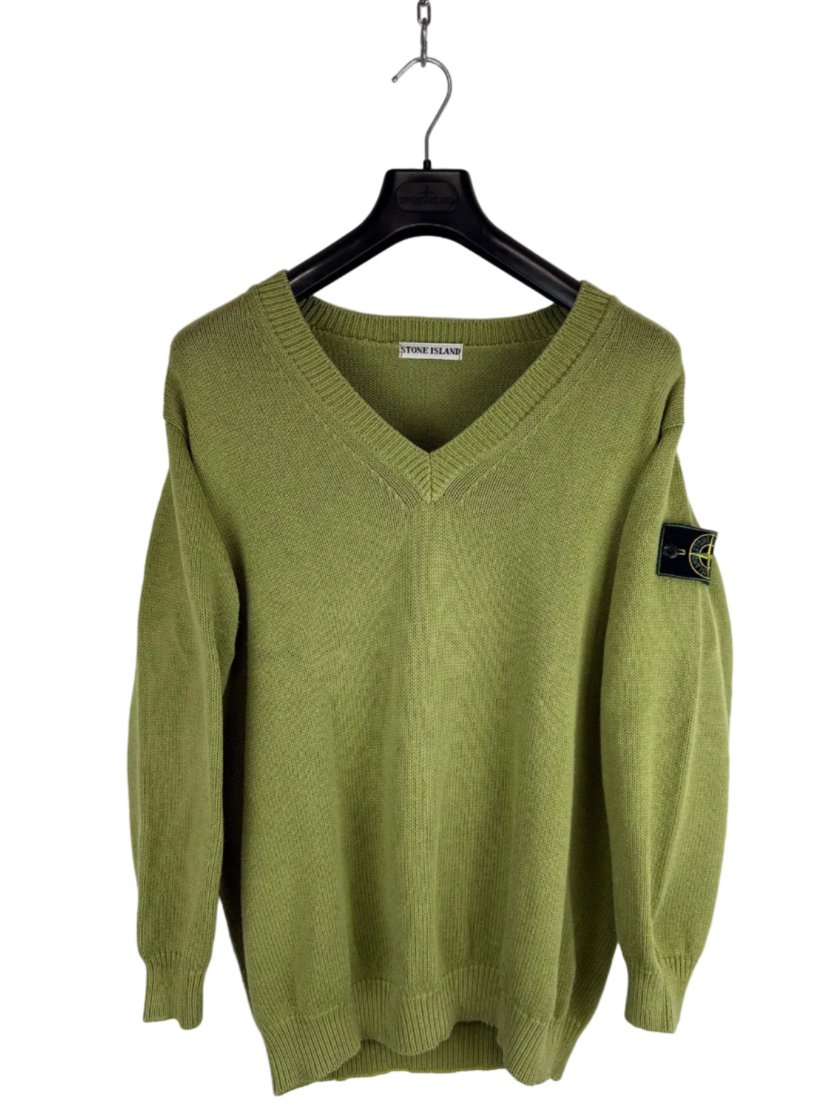 Maglione verde Vintage con Green Edge Badge Stone Island - Taglia L