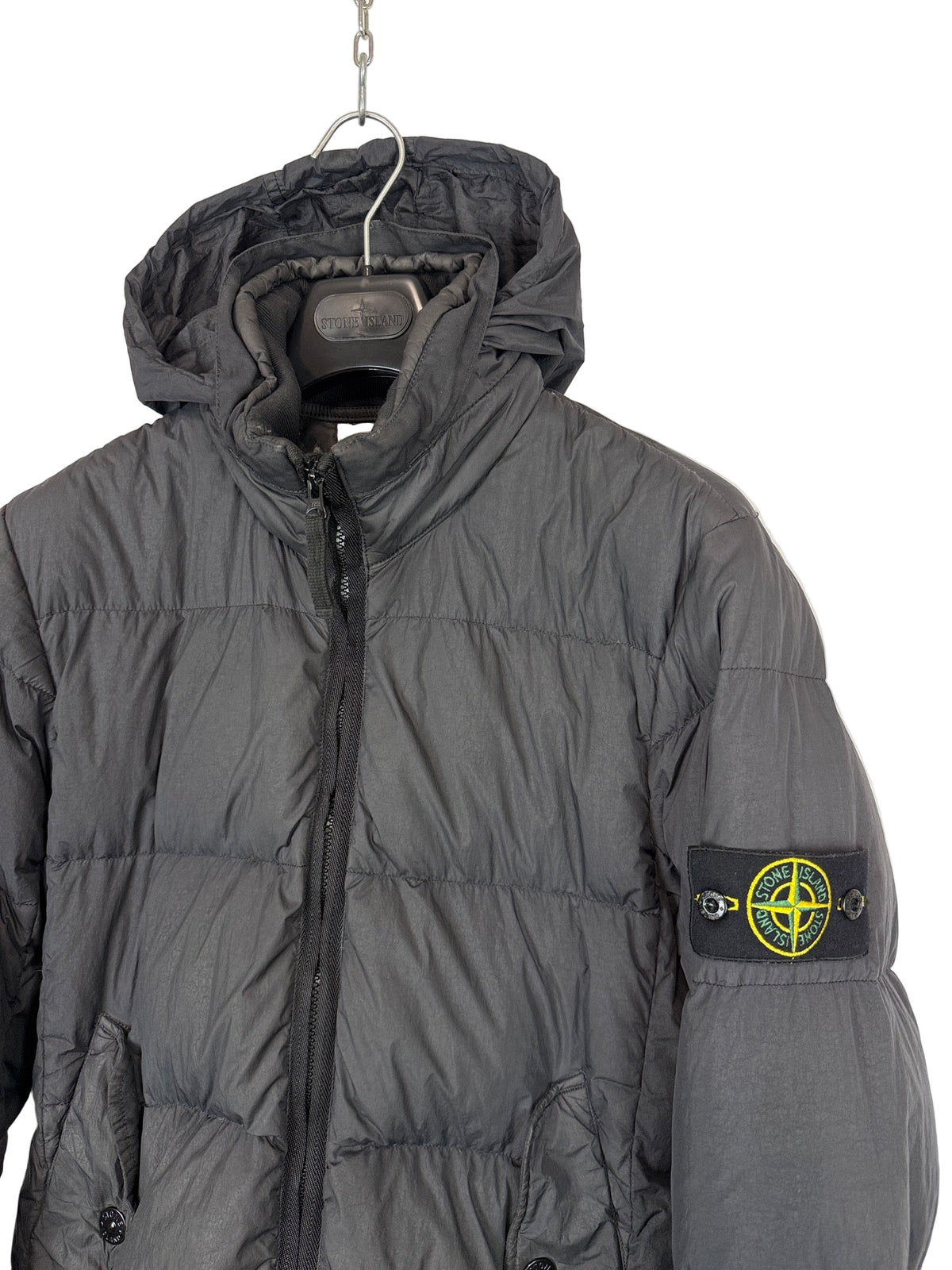 Giacca grigio scuro Garment Dyed Crinkle Reps NY Down Stone Island - Taglia M